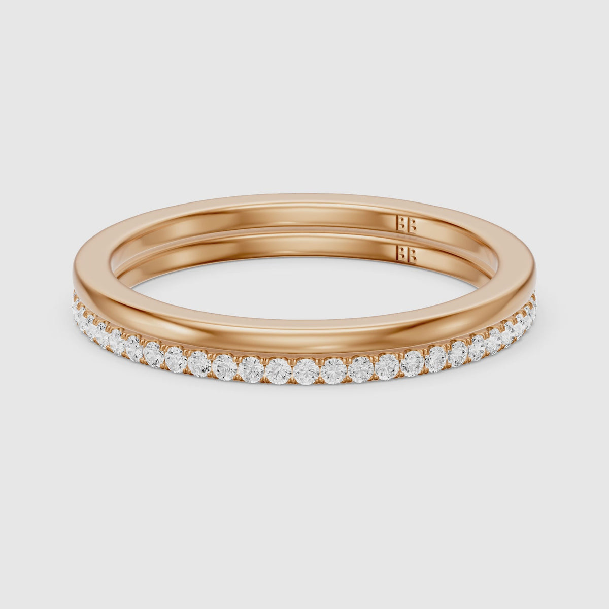 Load video: Noelle Half Eternity Slim Pavé Lab Grown Diamond Band