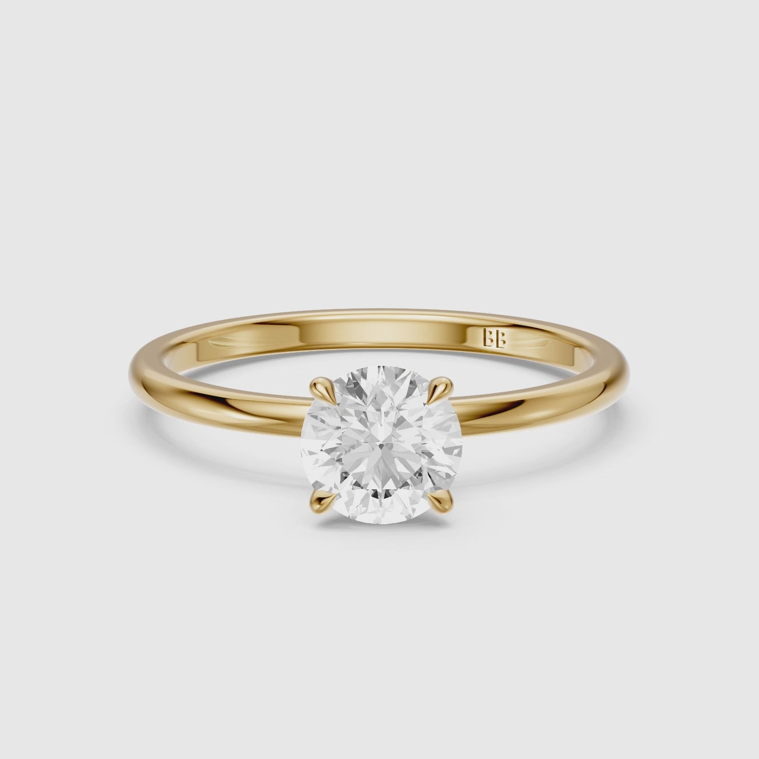 Load video: Dana Round Cut Hidden Halo Moissanite Diamond Engagement Ring