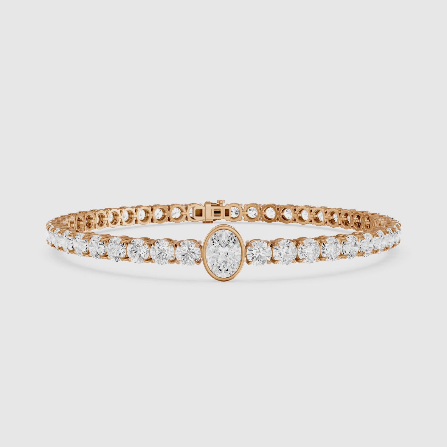 Load video: Sylvie Oval Lab Grown Diamonds Single Station Tennis Bracelet