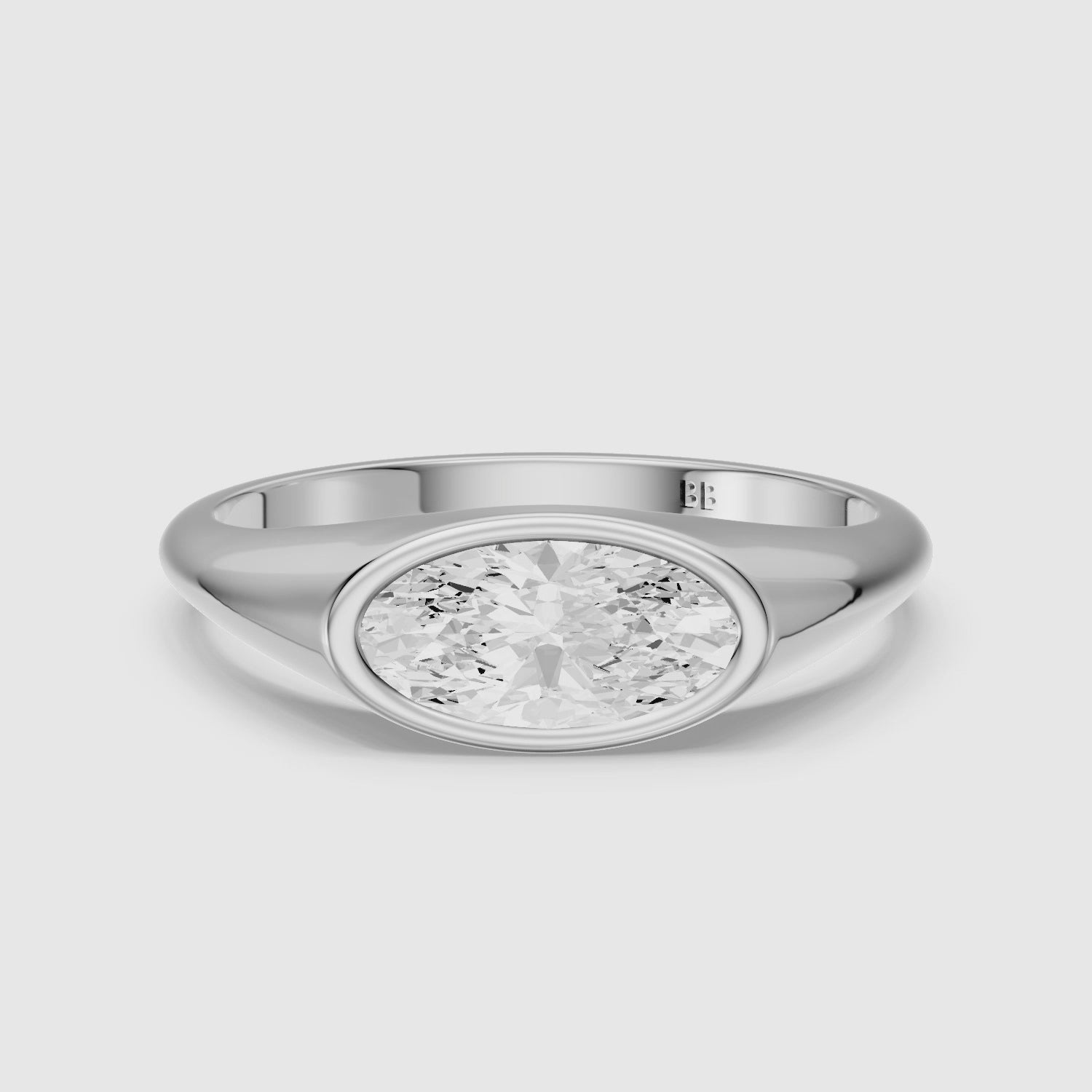 Load video: Ivy Moval Cut Moissanite Diamond Bezel Solitaire Ring