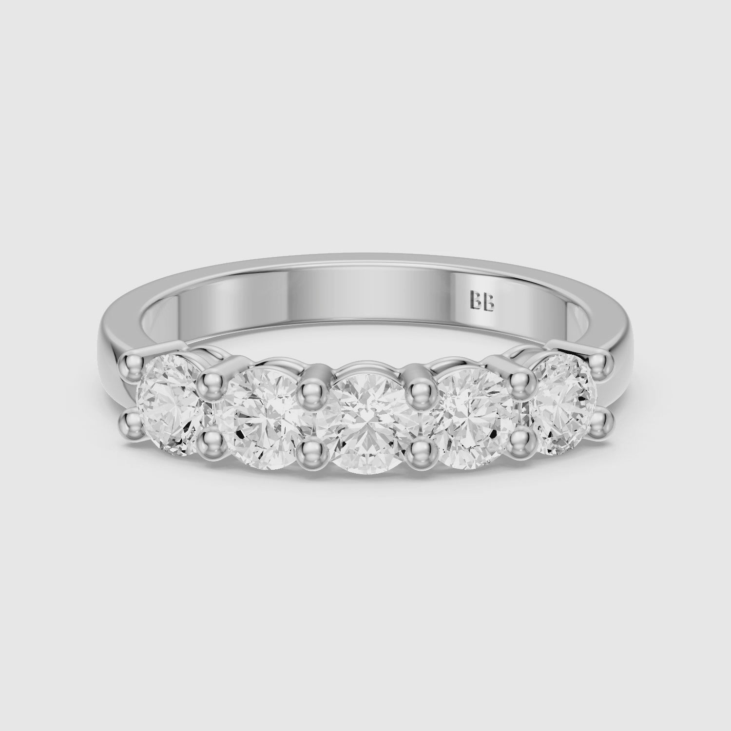 Load video: Mila Round Cut Lab Grown Diamond Anniversary Band