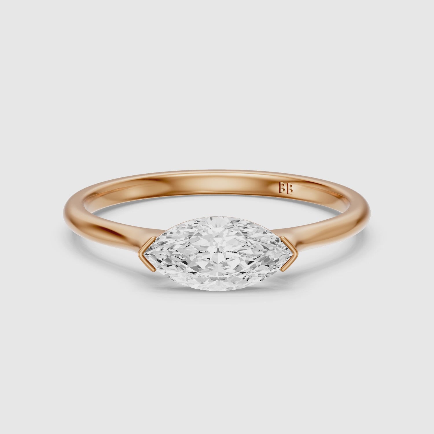 Load video: Delilah Marquise Cut East West Lab Grown Diamond Engagement Ring