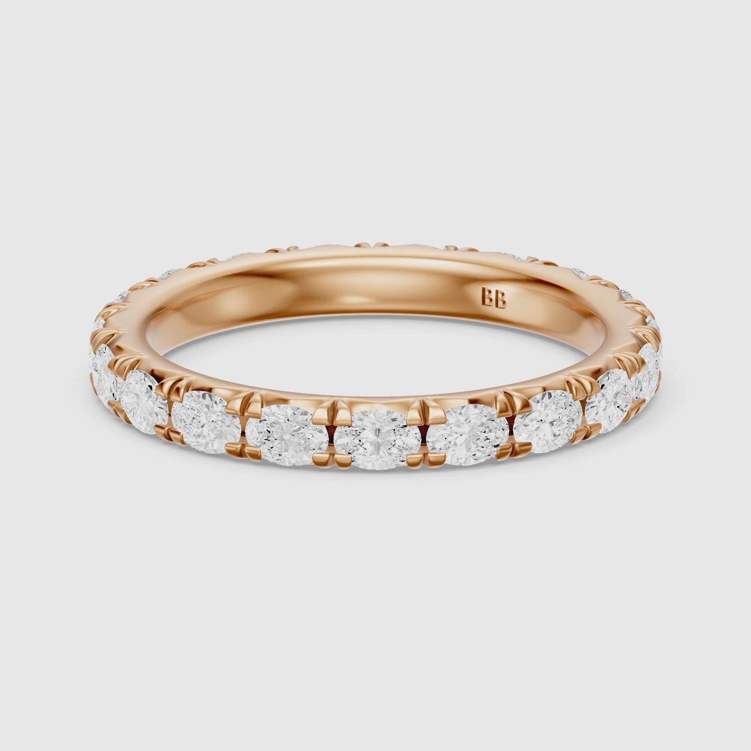Load video: Anne Oval Lab Grown Diamond Eternity Wedding Band