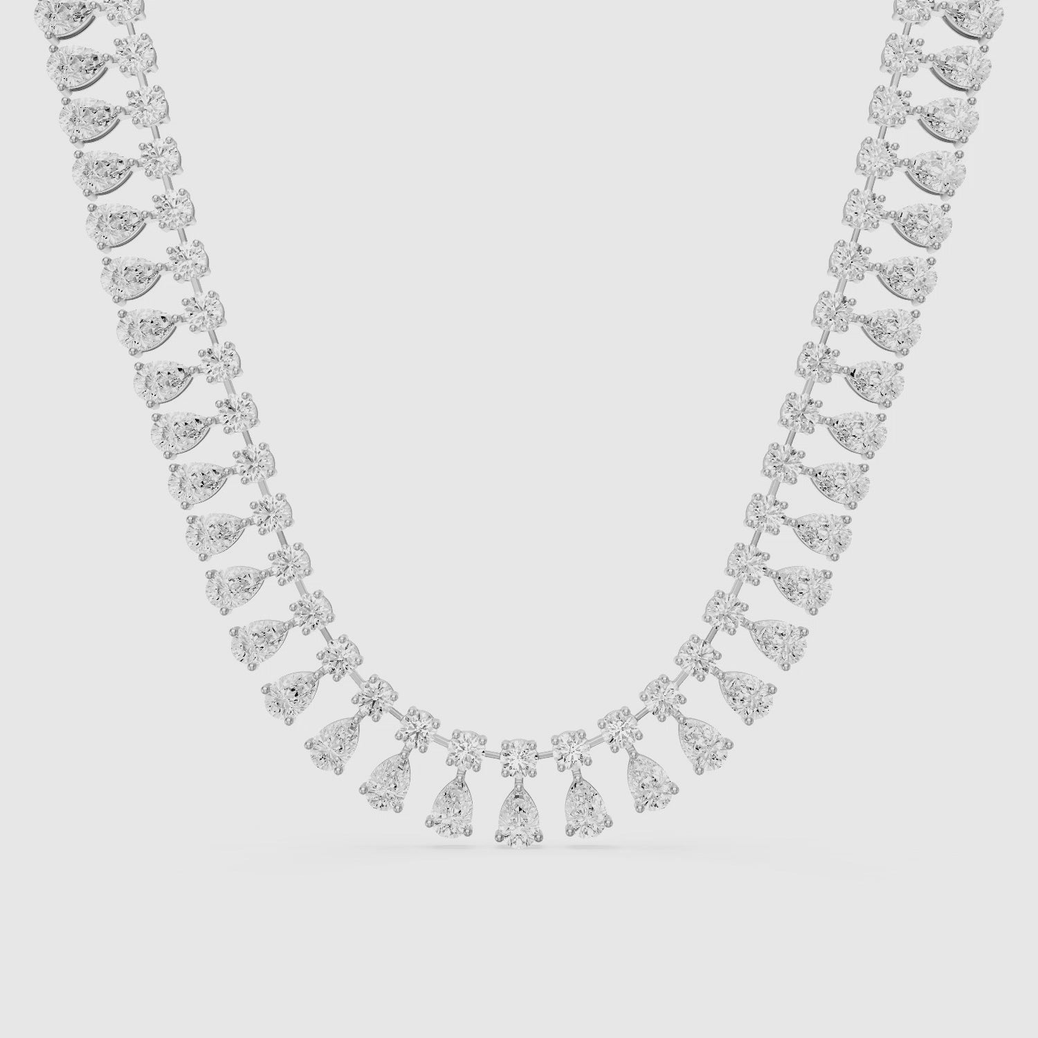 Load video: Juliana Pear Cut Lab Grown Diamond Statement Necklace