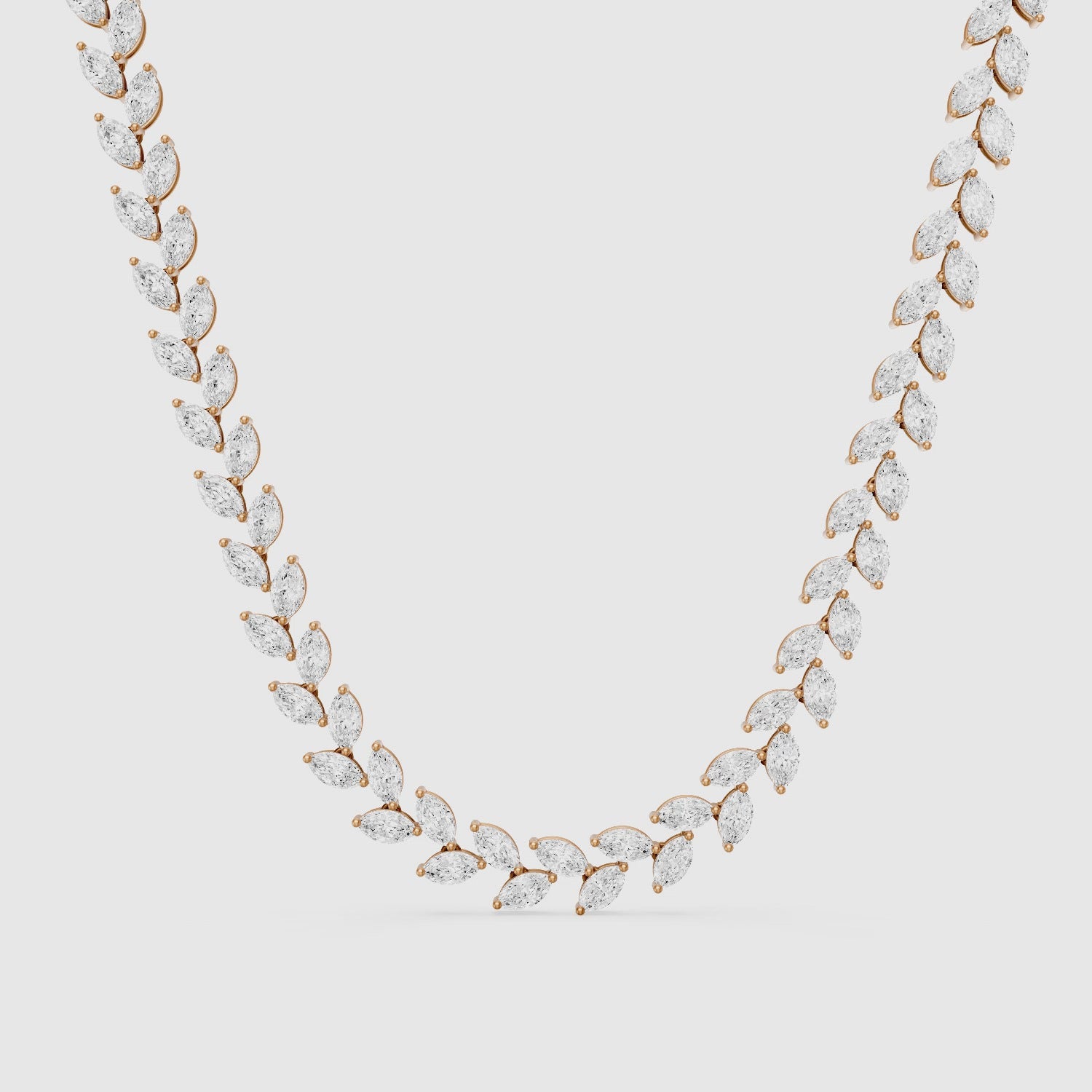 Load video: Danielle Marquise Lab Grown Diamond Vine Tennis Necklace