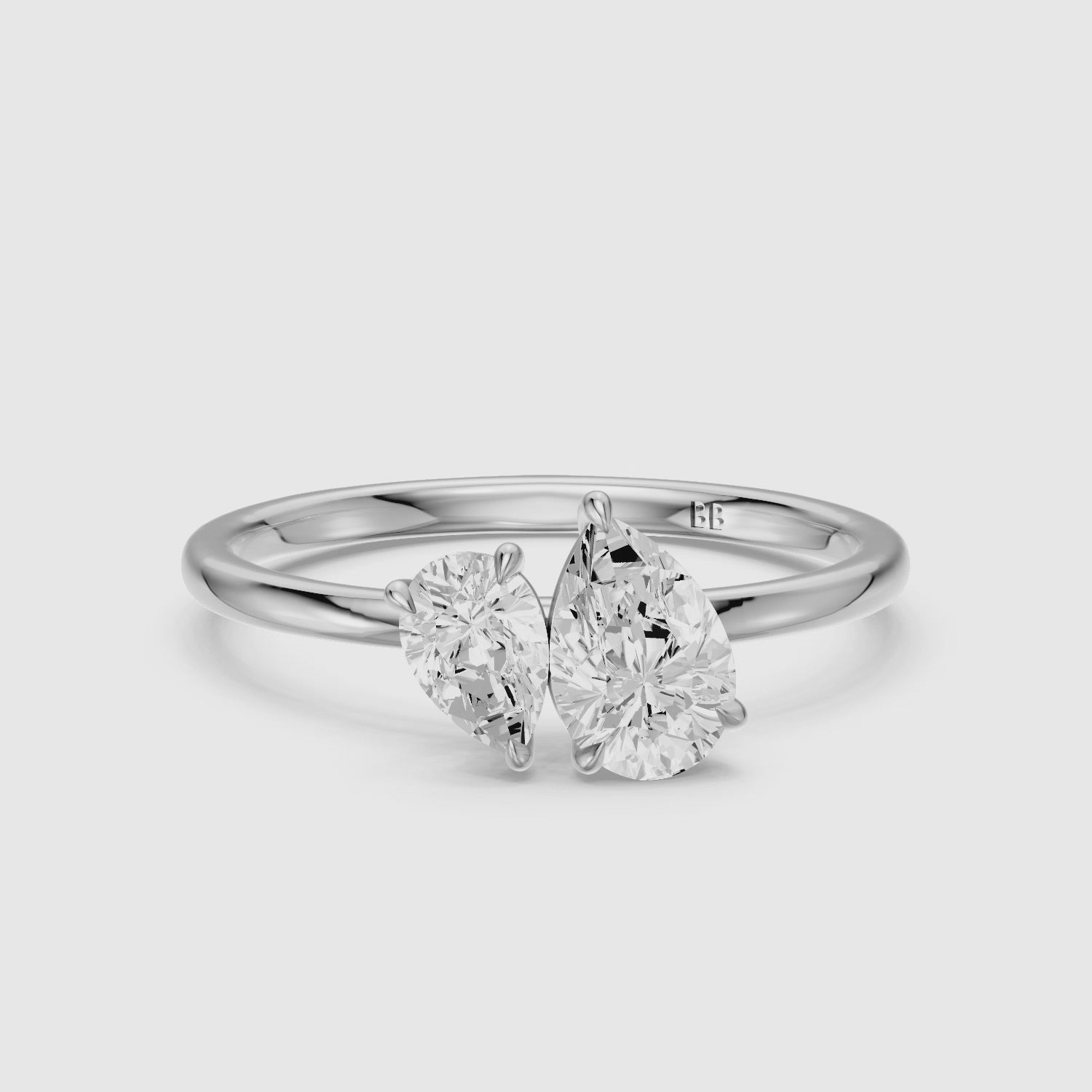 Load video: Blaire Toi Et Moi Engagement Ring With Both Pear Lab Grown Diamonds