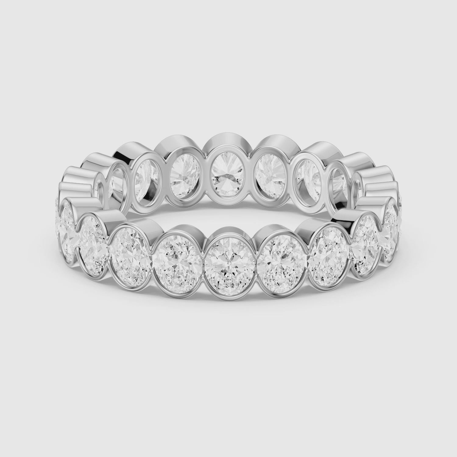Load video: Bella Bold Oval Lab Grown Diamond Eternity Wedding Band