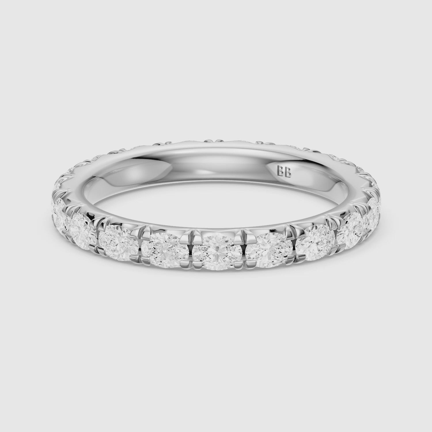 Load video: Anne Oval Lab Grown Diamond Eternity Wedding Band