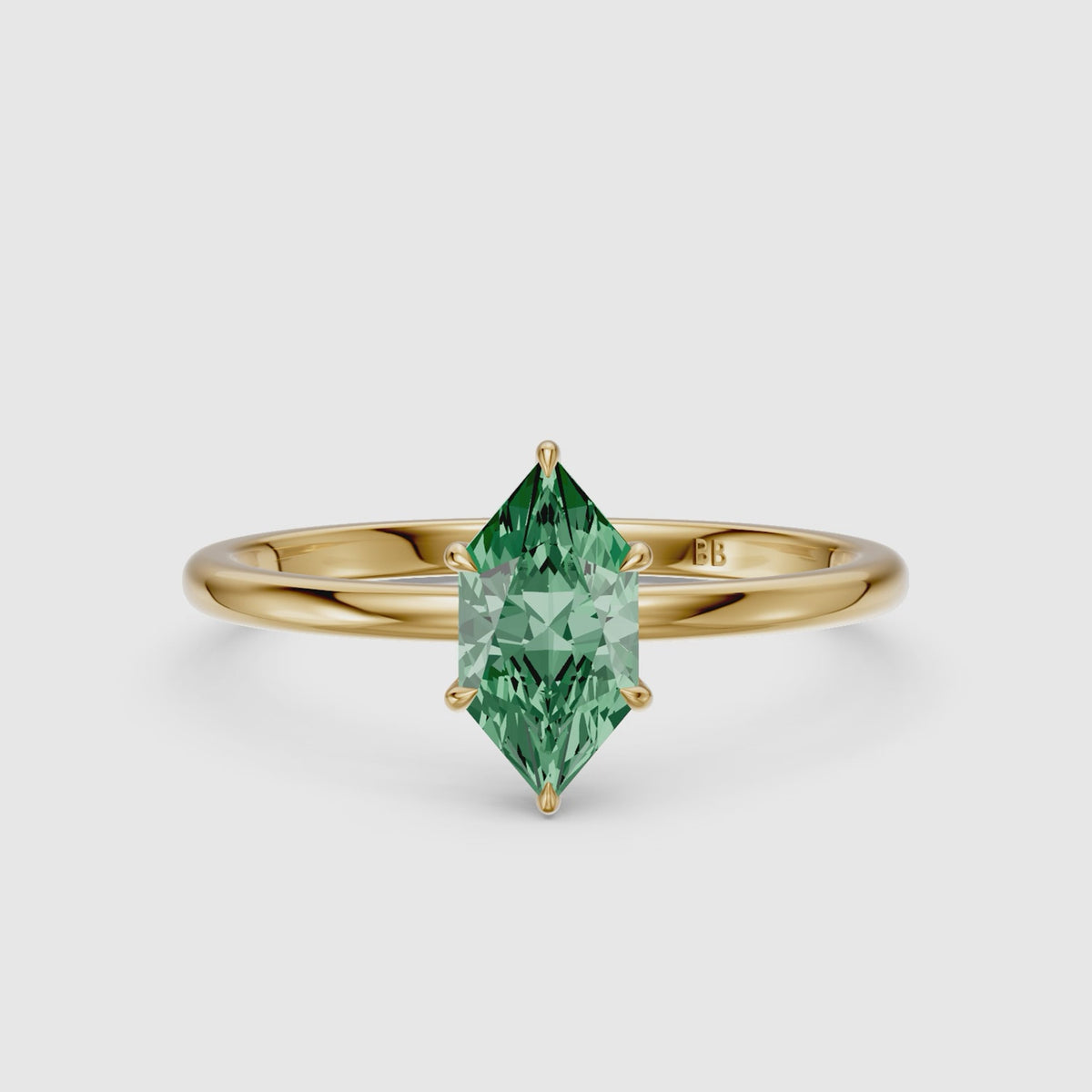 Load video: Christine Dutch Marquise Green Lab Grown Diamond Ring with Hidden Halo