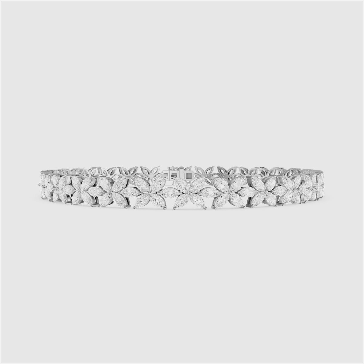 Load video: Corinne Marquise Lab Grown Diamond Floral Tennis Bracelet