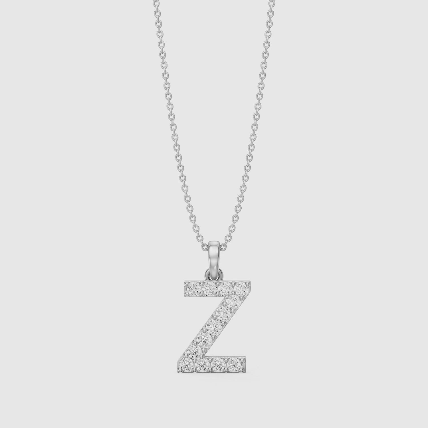 Load video: Kallie Lab Grown Diamond Z Initial Pendant Necklace