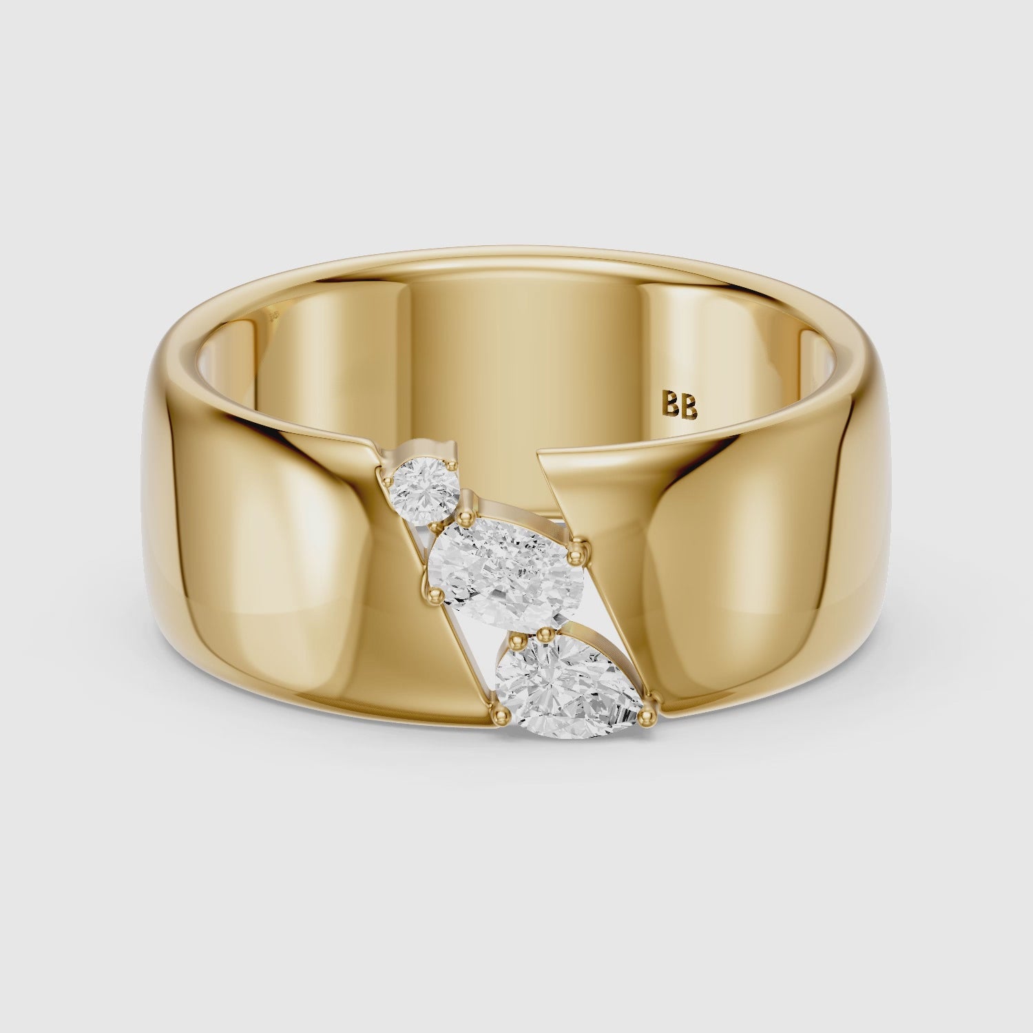 Load video: Henley Mixed Shape Lab Diamond Open Design Cigar Band