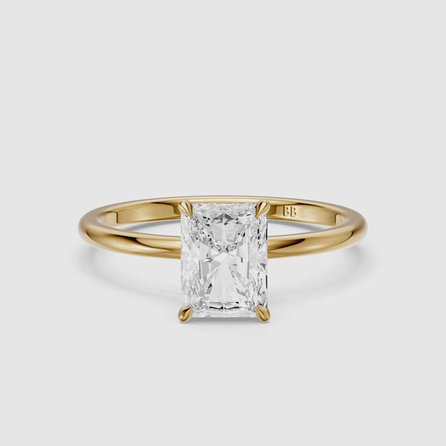 Load video: Eve Radiant Cut Hidden Halo Lab Grown Diamond Engagement Ring