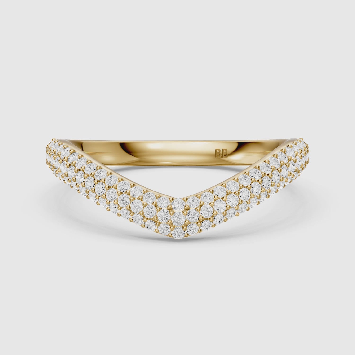 Load video: Scarlett Multi Row Pavé Lab Grown Diamond Curved Band