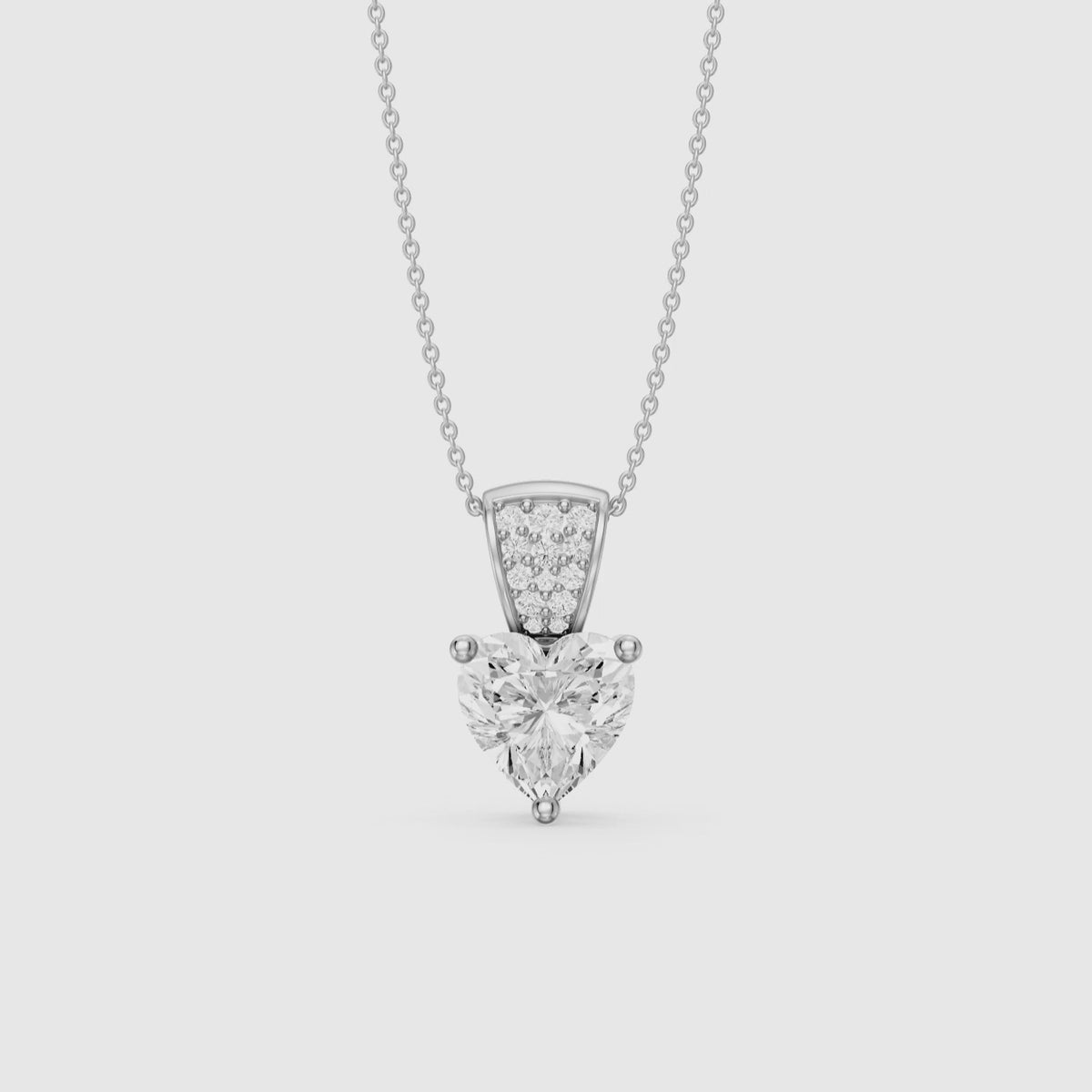 Load video: Emmy Heart Shape Lab Grown Diamond Drop Pendant