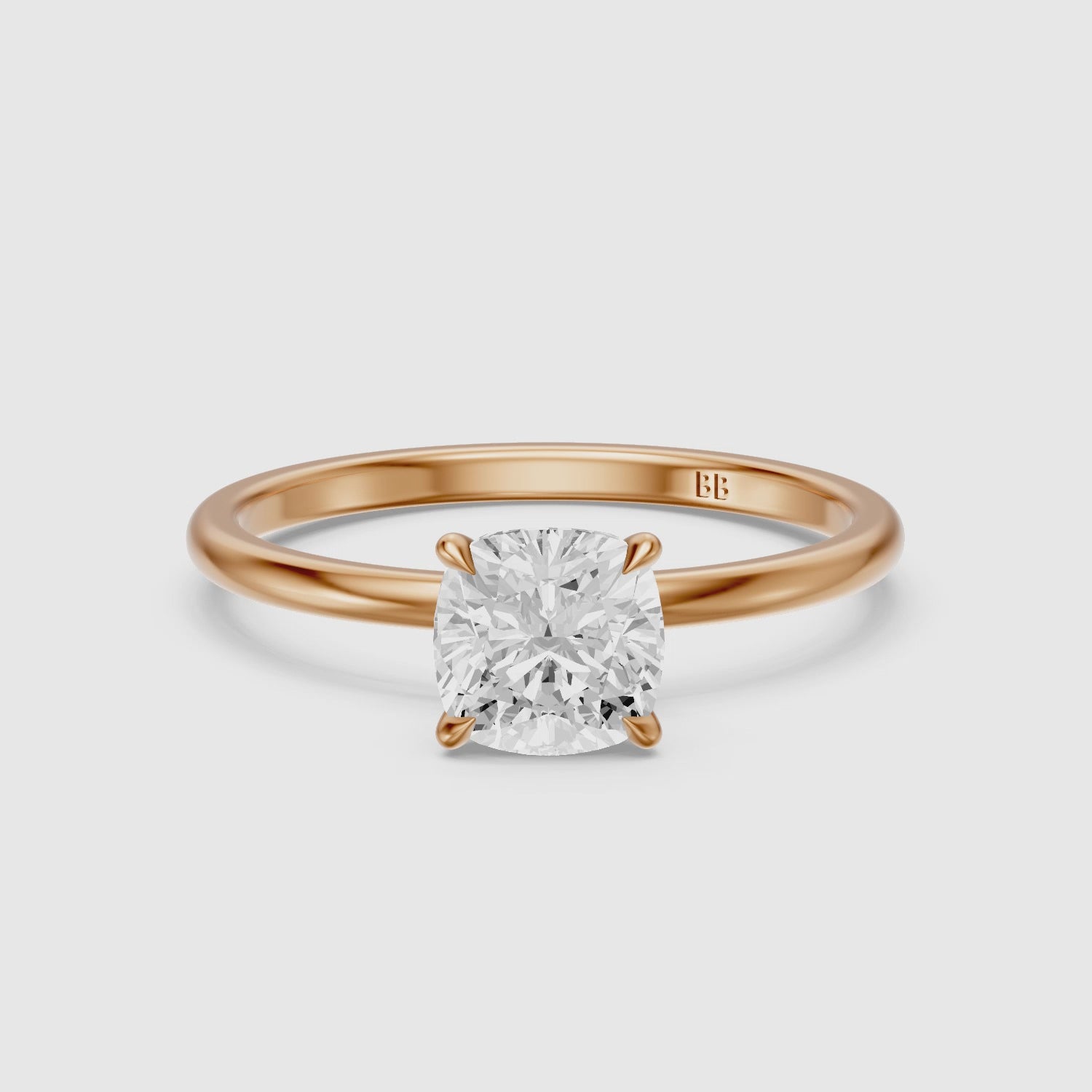 Load video: Kerry Cushion Hidden Halo Moissanite Diamond Engagement Ring