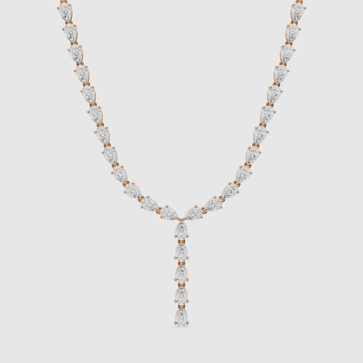 Load video: Samantha Pear Lab Grown Diamond Lariat Tennis Necklace