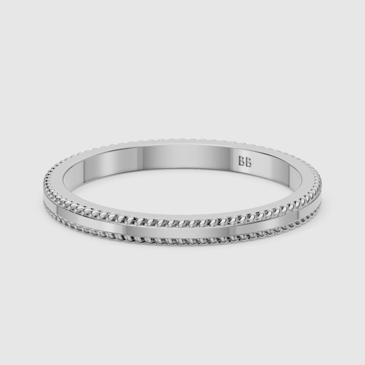 Load video: Indie Flat Rope Plain Wedding Band