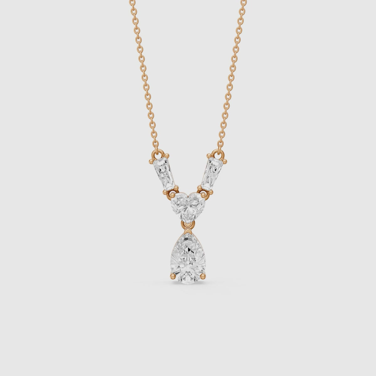 Load video: Zuri Multi Shape Lab Grown Diamond Pendant
