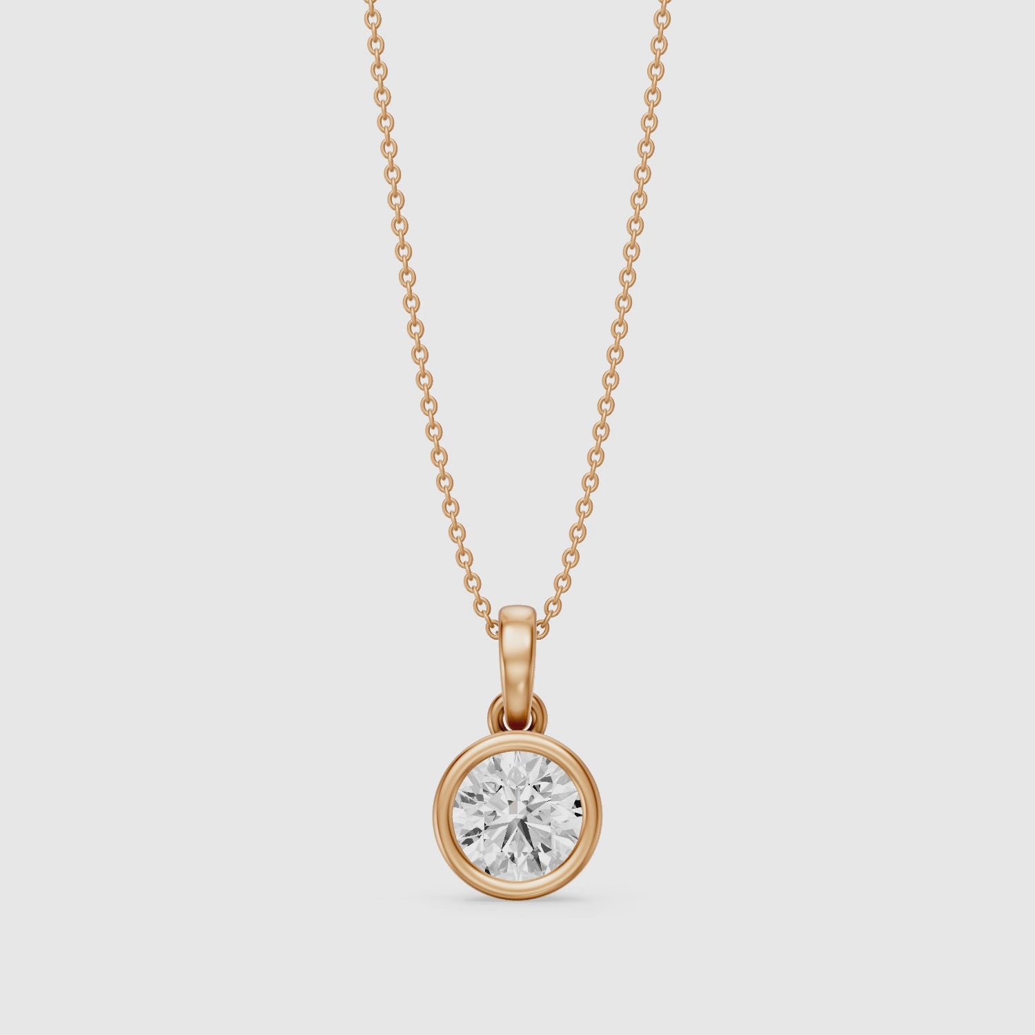 Load video: Zoe Solitaire Round Lab Grown Diamond Pendant