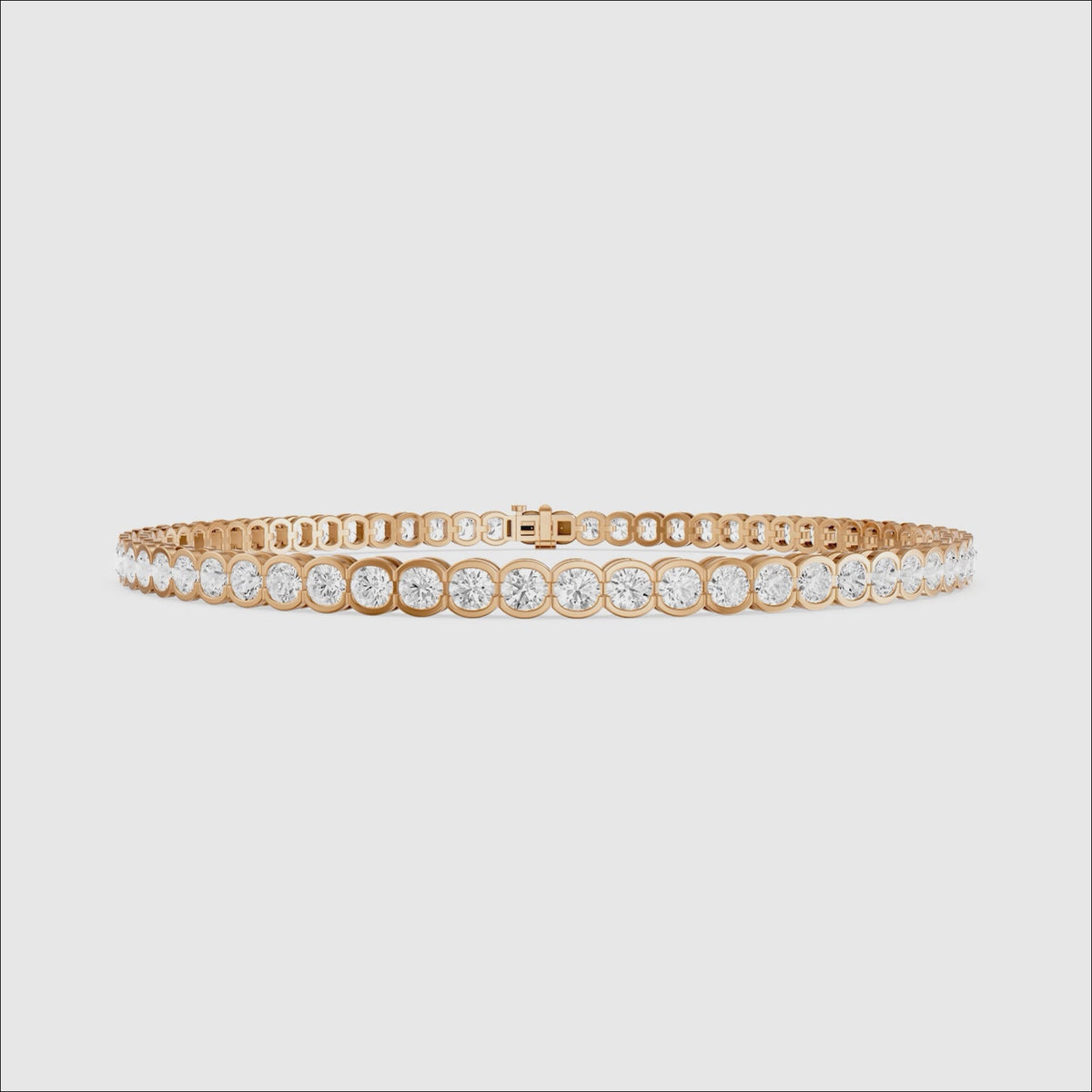 Load video: Lucia Round Bezel Set Lab Grown Diamond Tennis Bracelet
