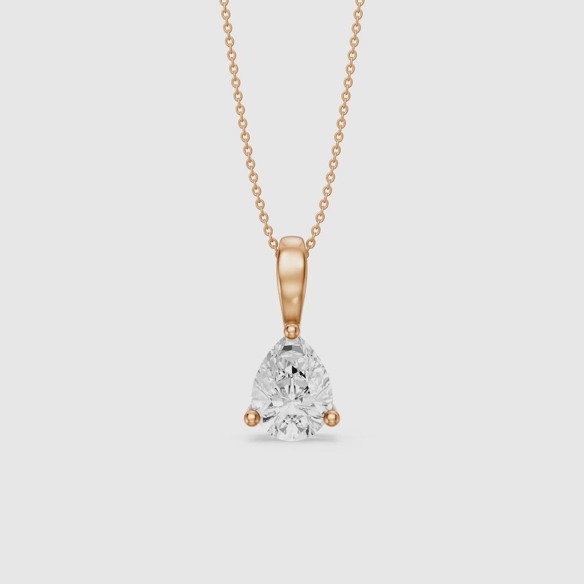 Load video: Amy Pear Shape Lab Grown Diamond Solitaire Pendant