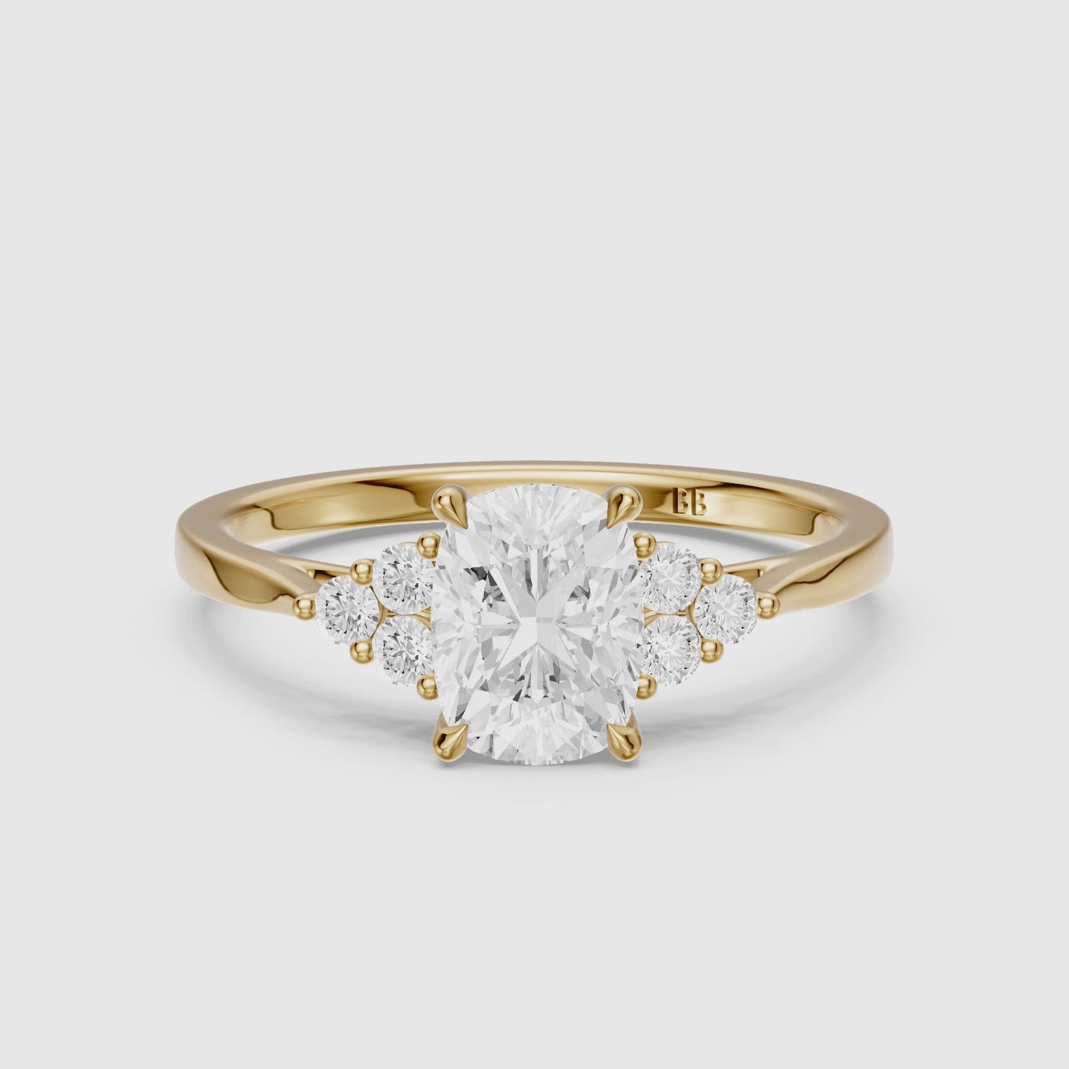 Load video: Novaly Elongated Cushion Cut Vintage Inspired Lab Grown Diamond Ring