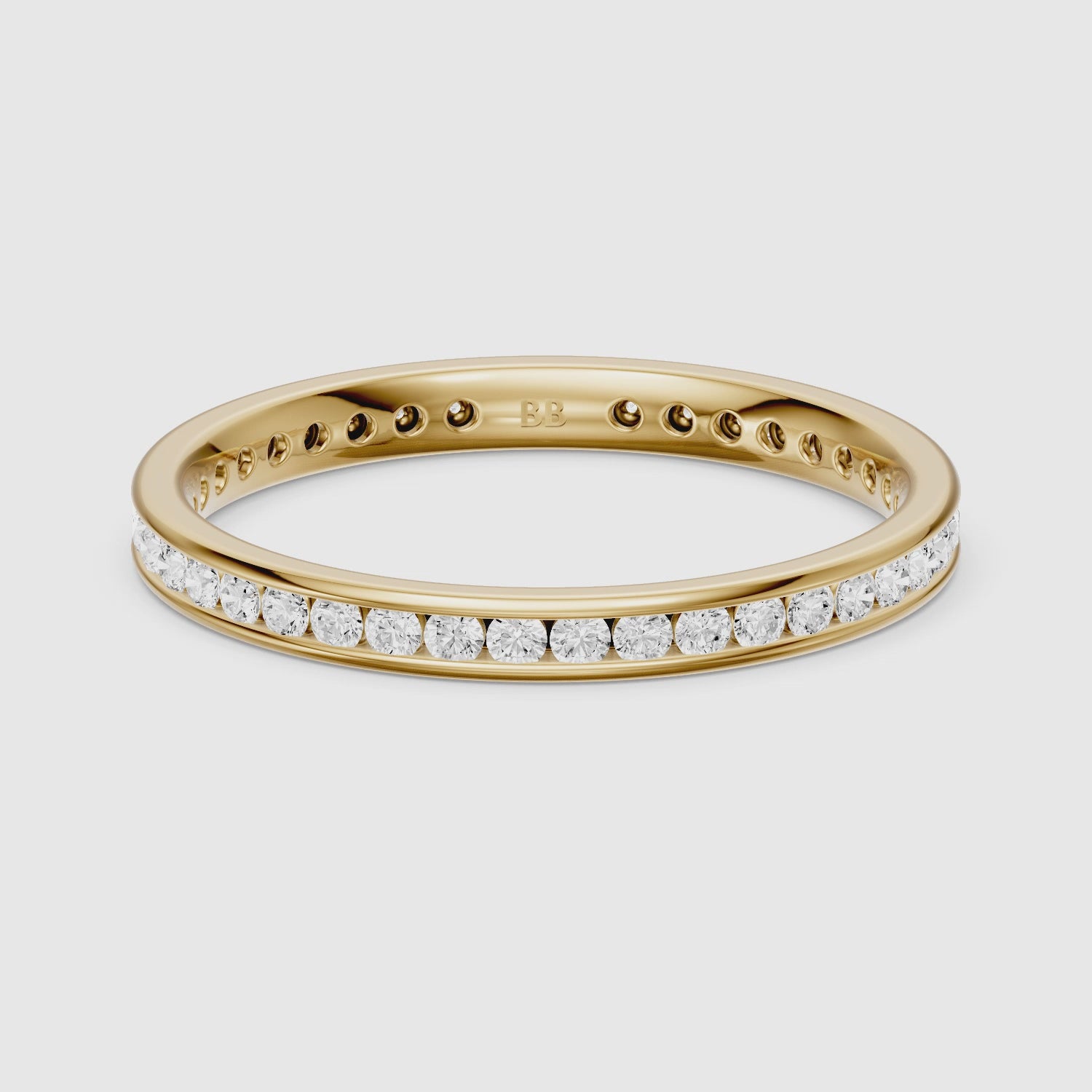 Load video: Shakira Round Lab Grown Diamond Eternity Channel Wedding Band