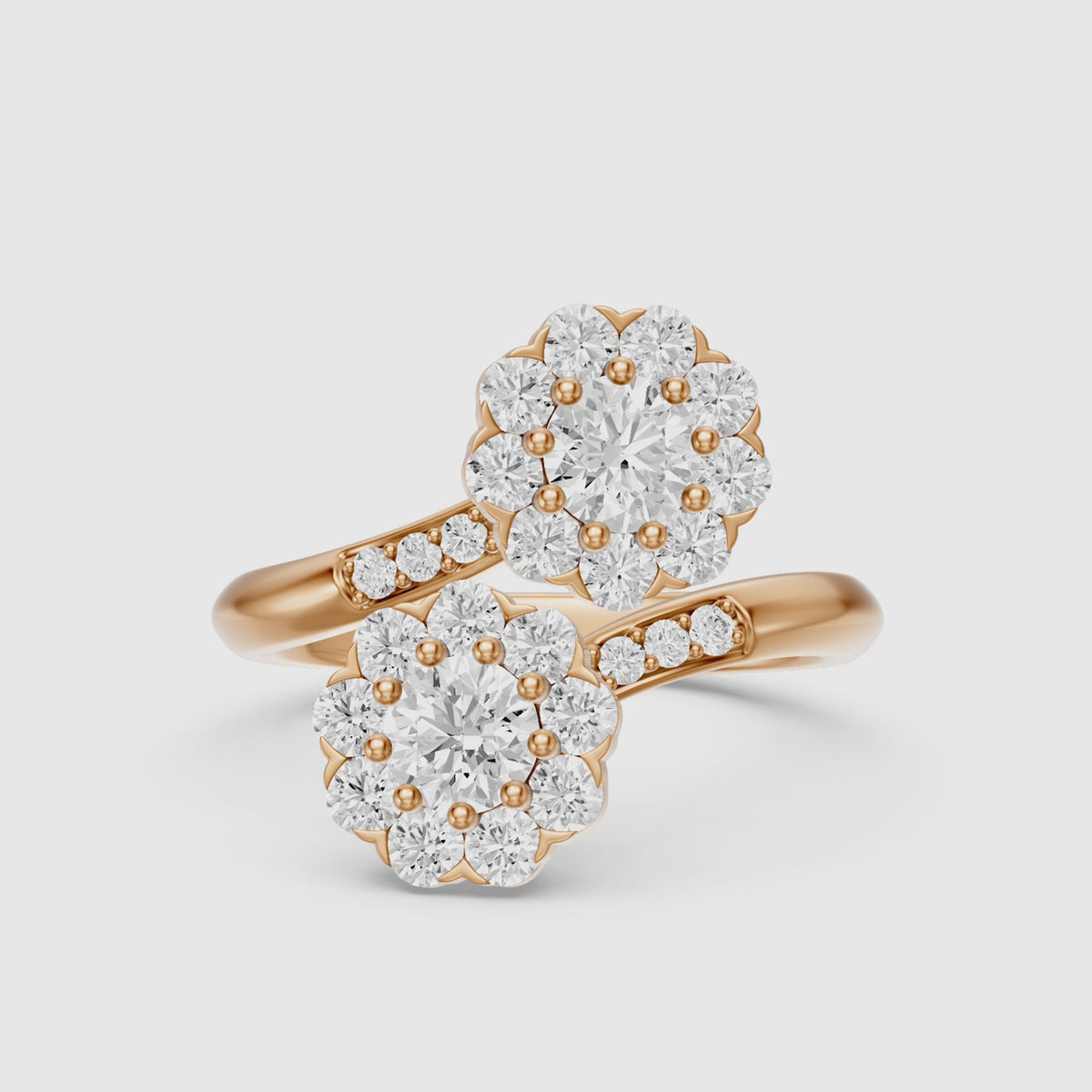 Load video: Jane Vintage Lab Grown Diamond Toi et Moi Engagement Ring