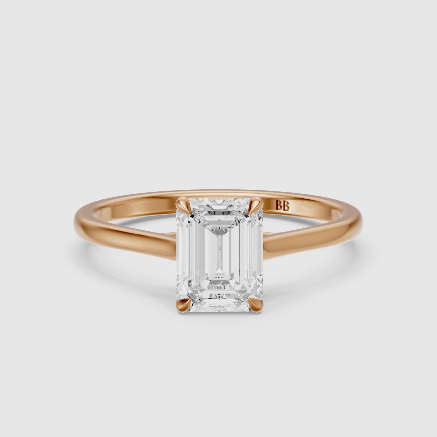 Load video: Charlay Emerald Cut Solitaire Lab Grown Diamond Engagement Ring