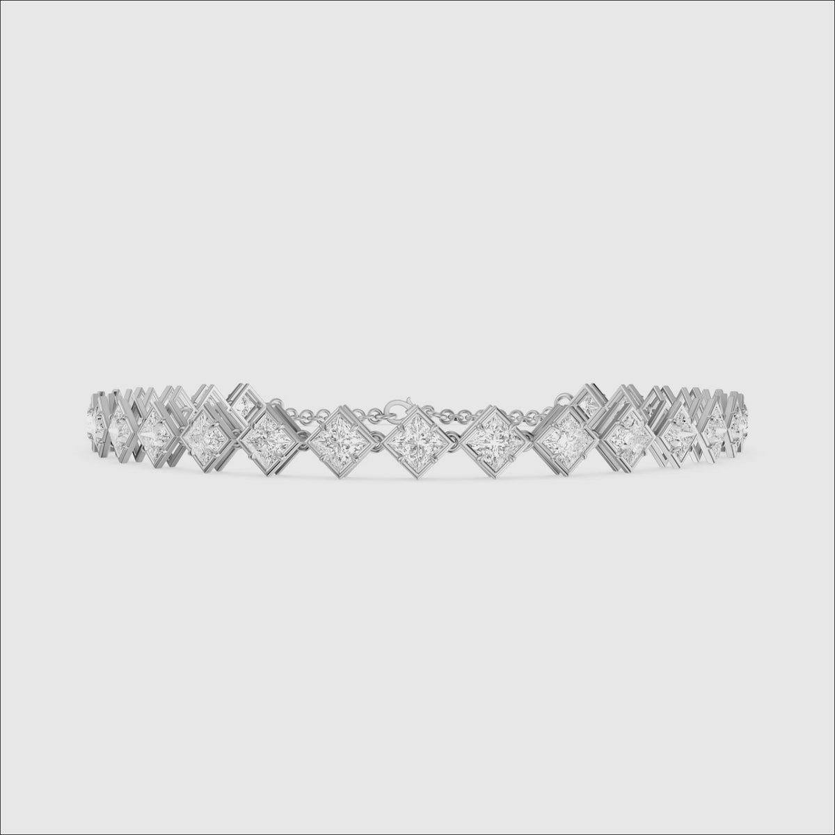 Load video: Laken East West Princess Cut Lab Grown Diamond Tennis Bracelet