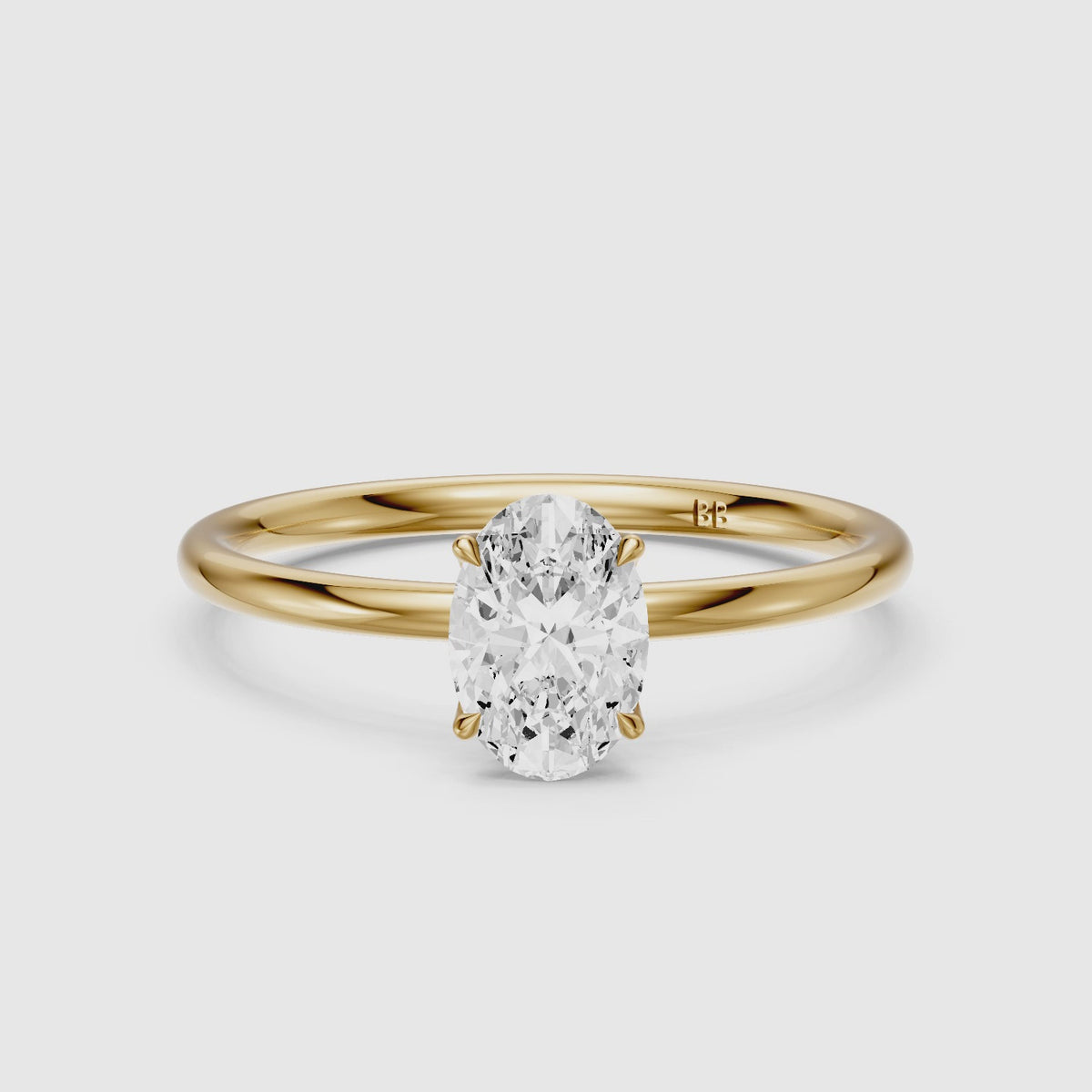 Load video: Dovie 4 Prong Tulip Setting Oval Lab Grown Diamond Engagement Ring