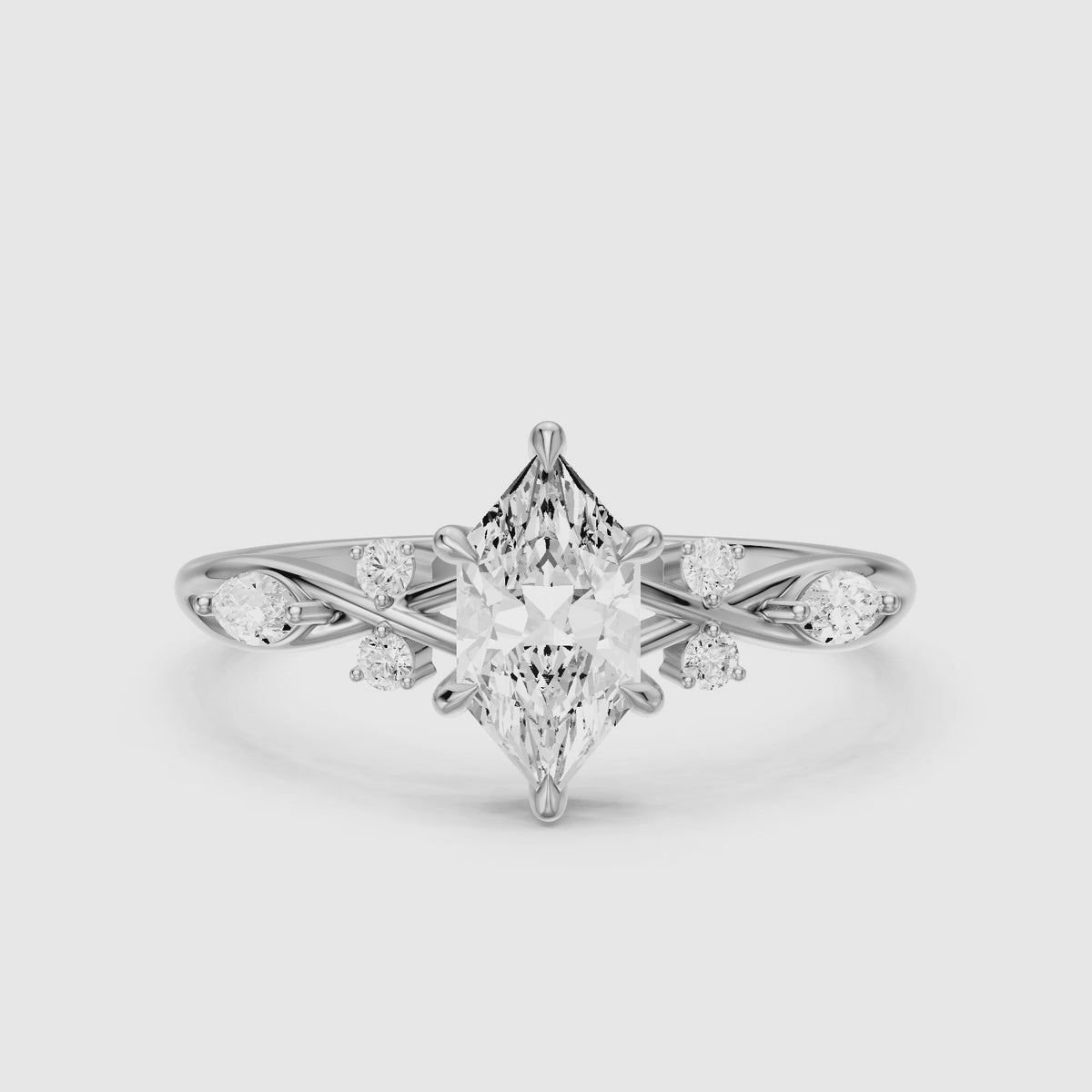 Load video: Yara Nature Inspired Dutch Marquise Cut Lab Grown Diamond Engagement Ring