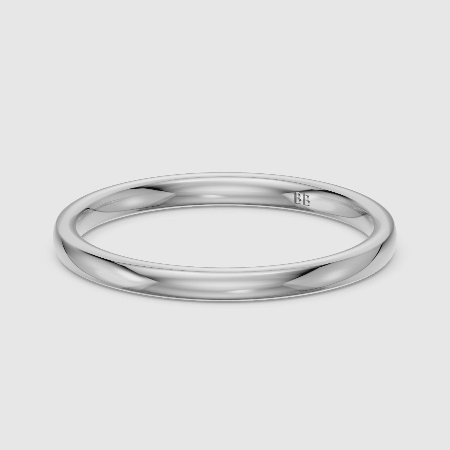 Load video: Capri Flat Round Edge Plain Wedding Band