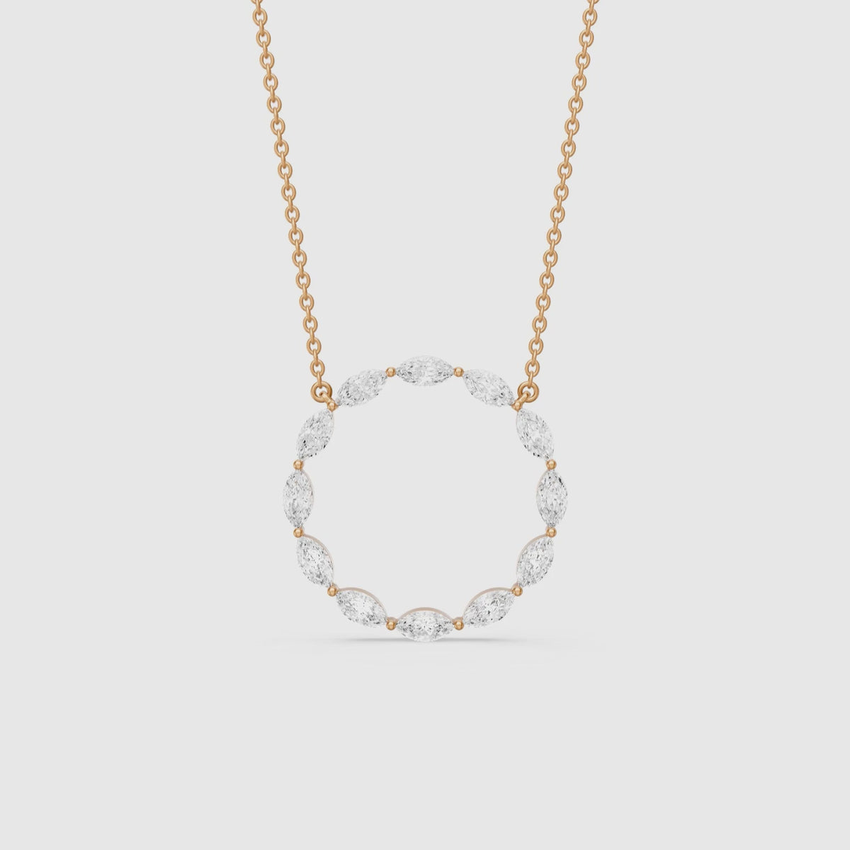 Load video: Serena Marquise Lab Grown Diamond Circle Pendant