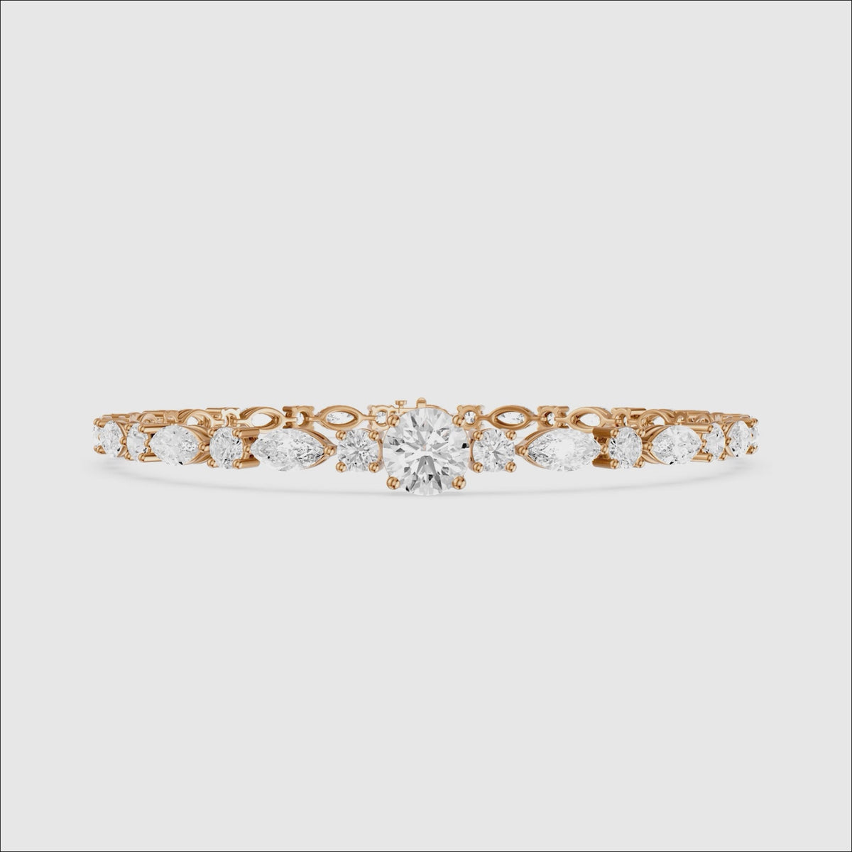 Load video: Kylee Round and Marquise Lab Grown Diamond Tennis Bracelet