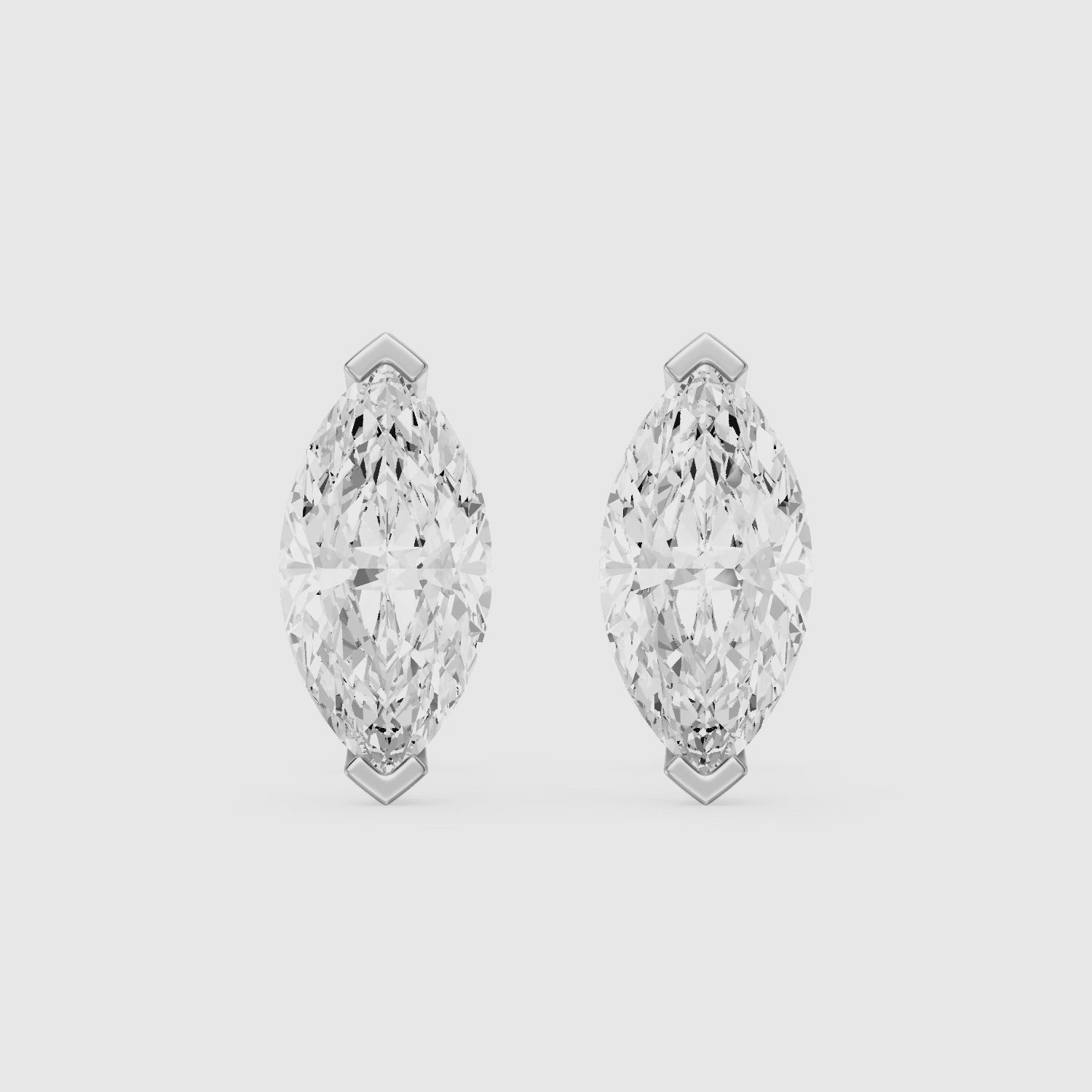 Load video: Joana Marquise Cut Lab Grown Diamond V Prong Stud Earrings