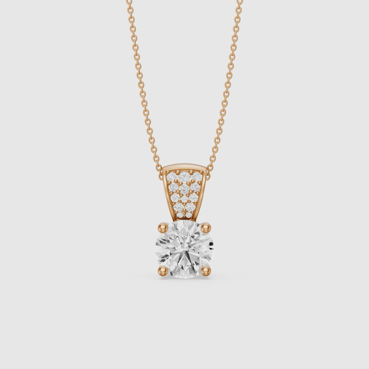 Load video: Jennifer Round Lab Grown Diamond Drop Pendant