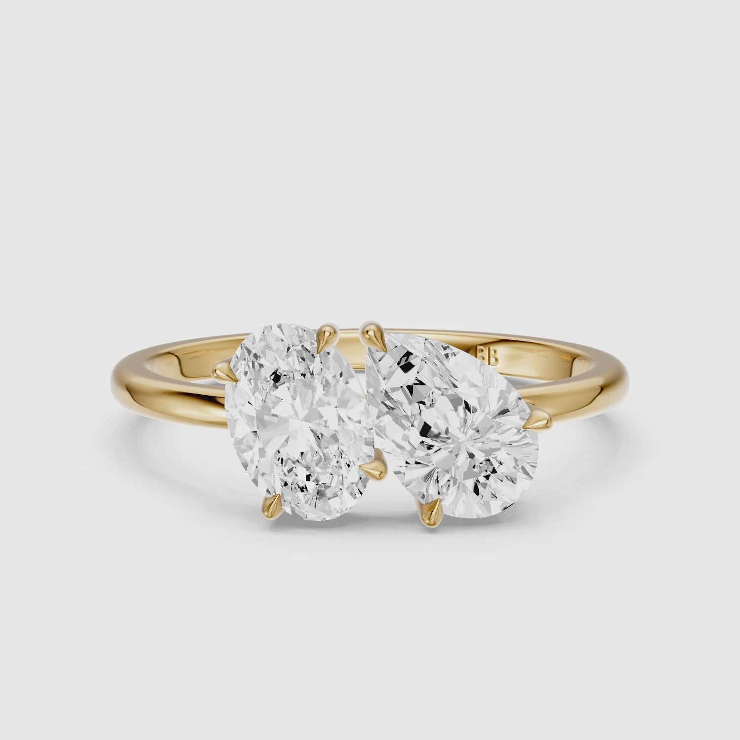 Load video: Lianne Toi Et Moi Ring With Oval and Pear Two Stone Lab Grown Diamond