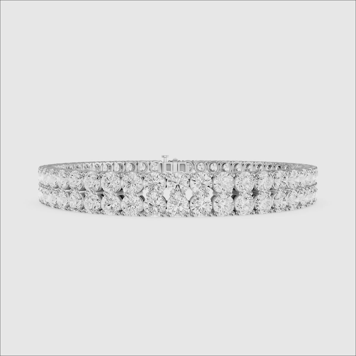 Load video: Quiana Double Row Round Lab Grown Diamond Tennis Bracelet