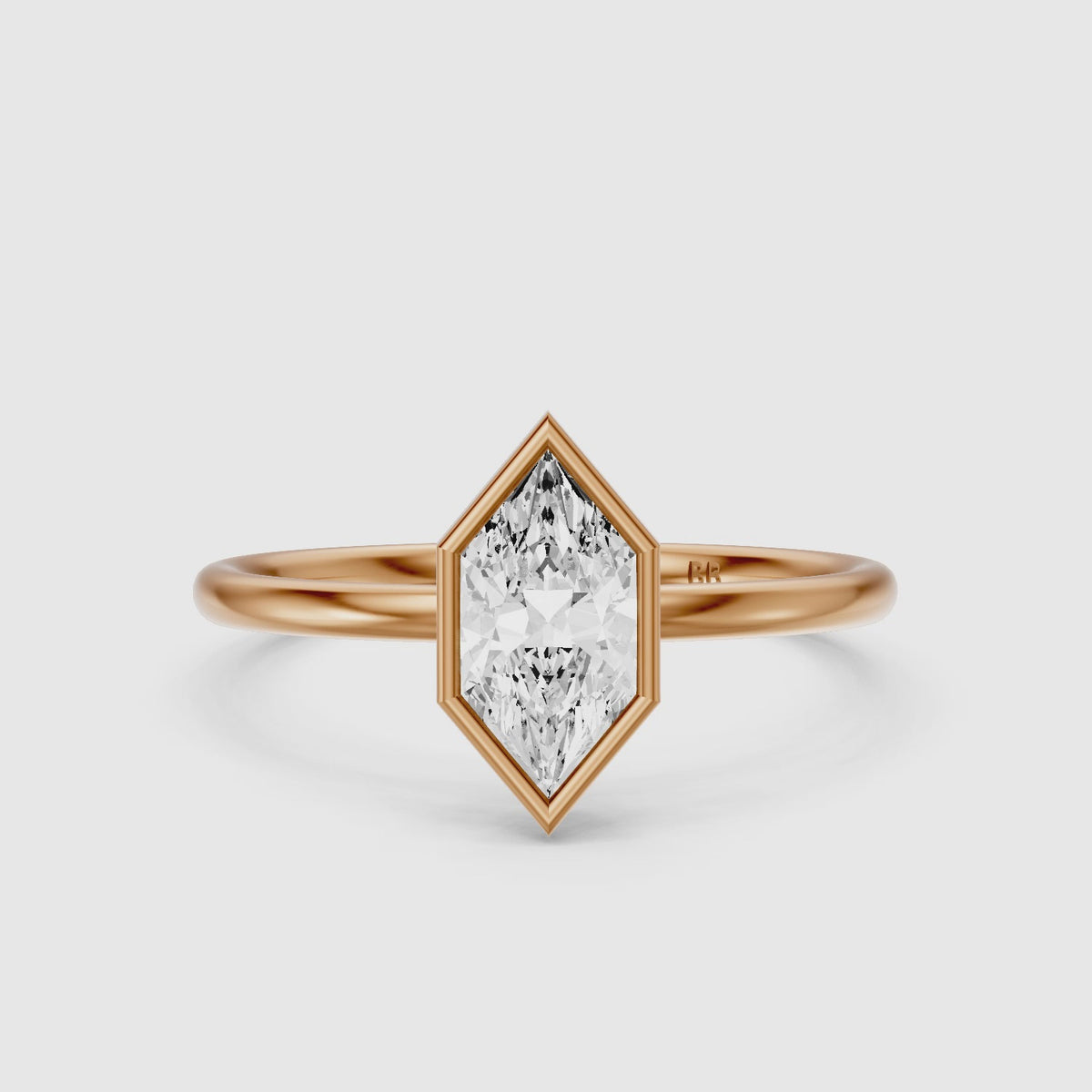 Load video: Andreia Dutch Marquise Cut Lab Grown Diamond Bezel Set Solitaire Ring