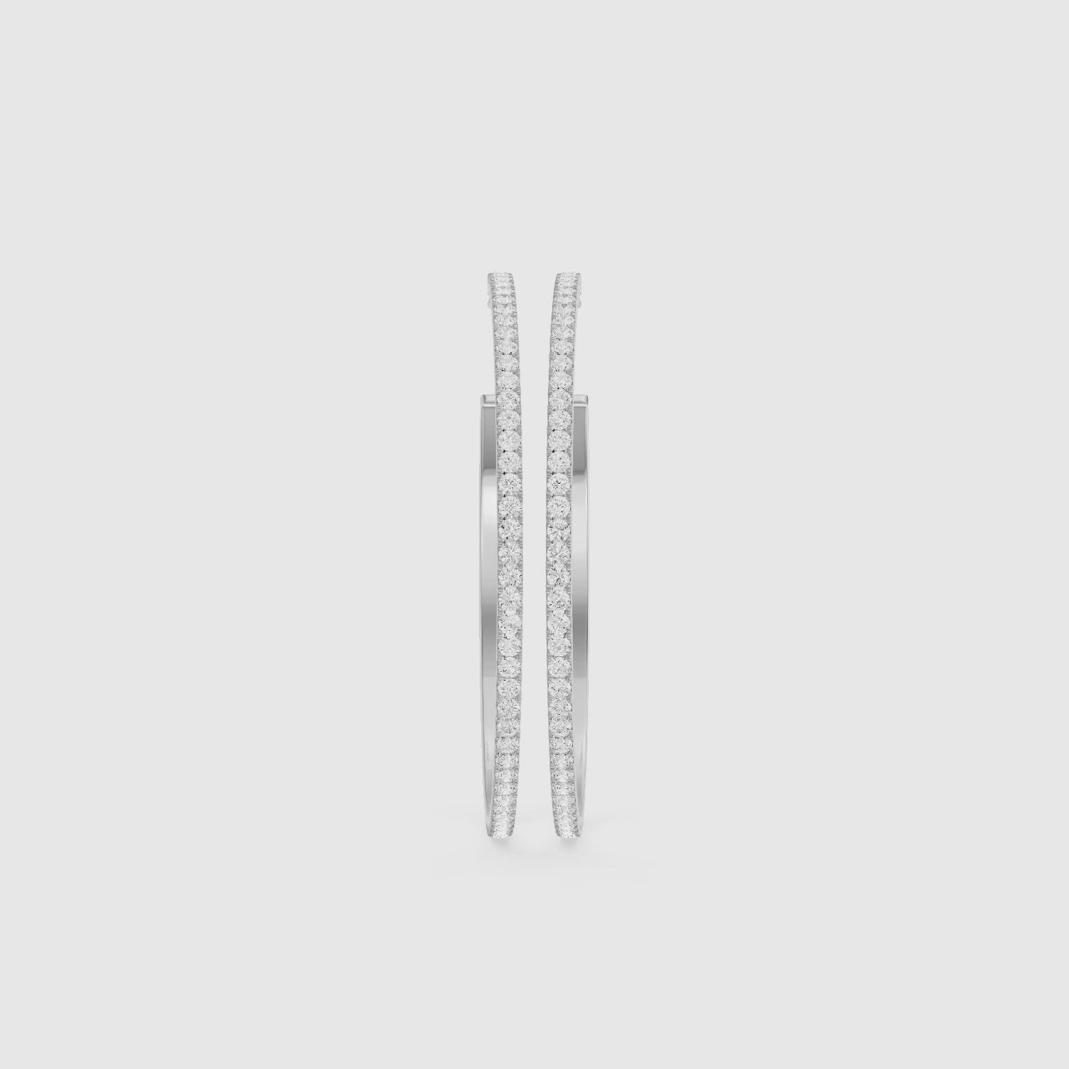 Load video: Yulia Round Lab Grown Diamond Skinny Hoop Earrings
