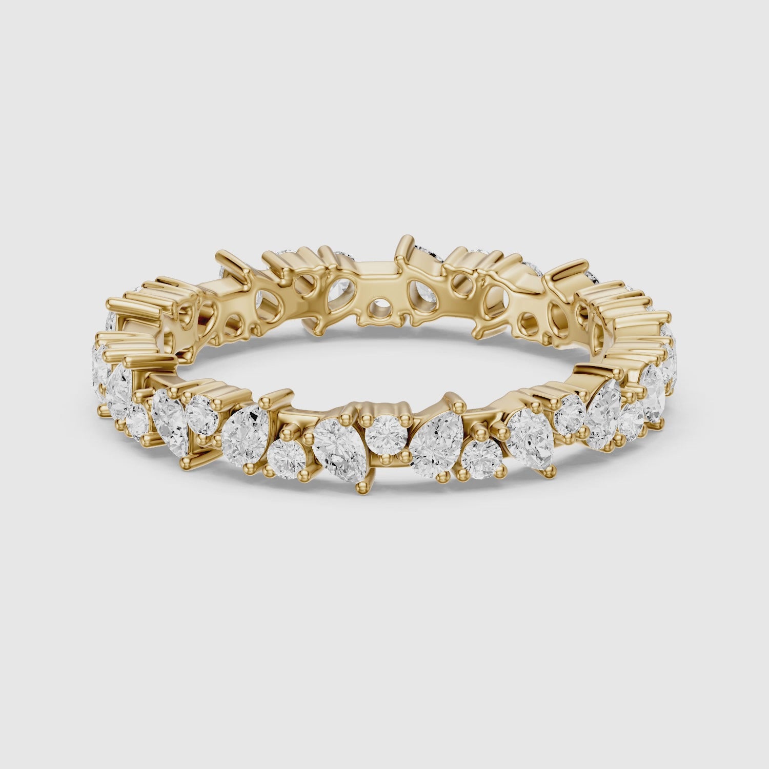 Load video: Remi Mixed Shape Lab Diamond Full Eternity Stackable Ring