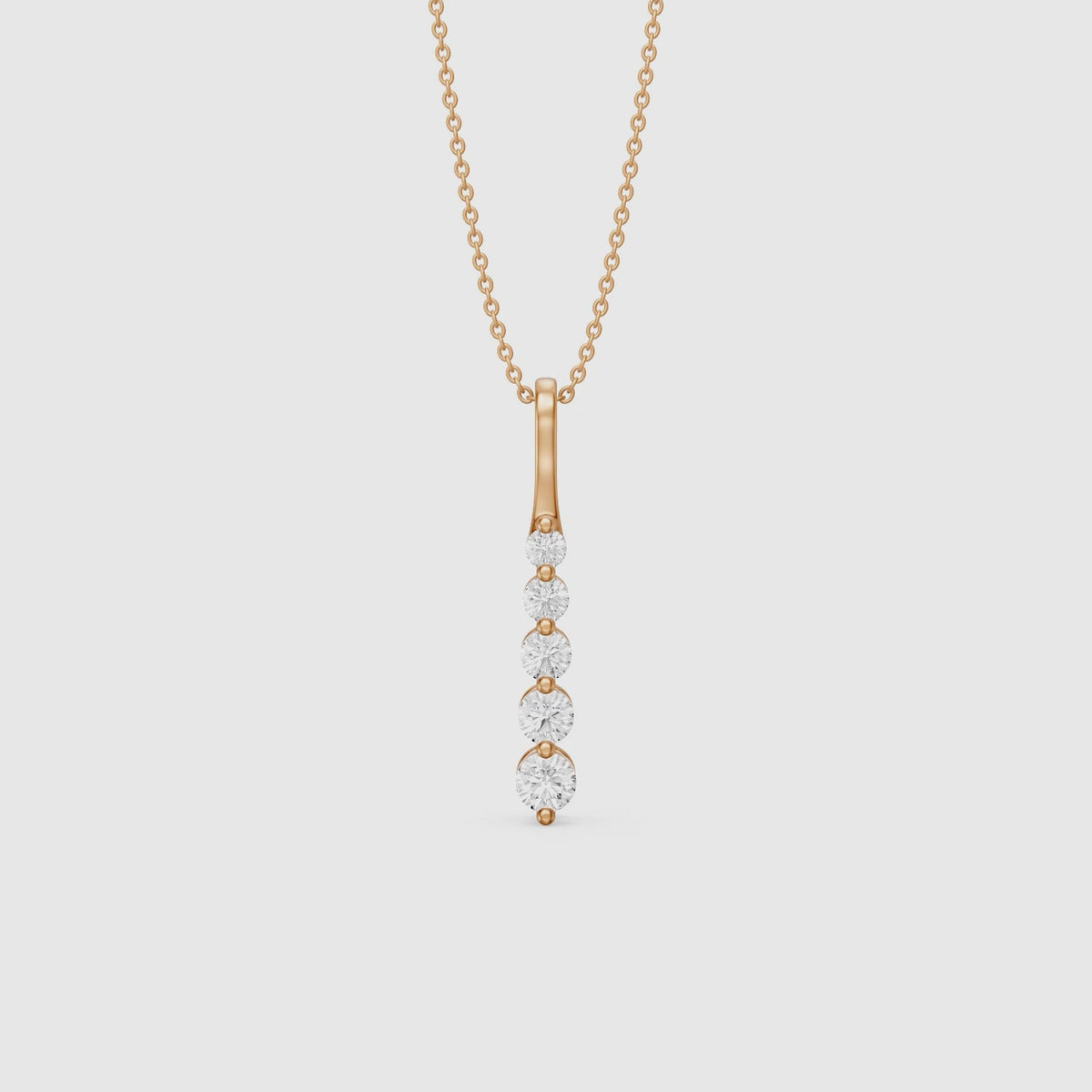Load video: Joanna Graduated Round Lab Grown Diamond Drop Pendant