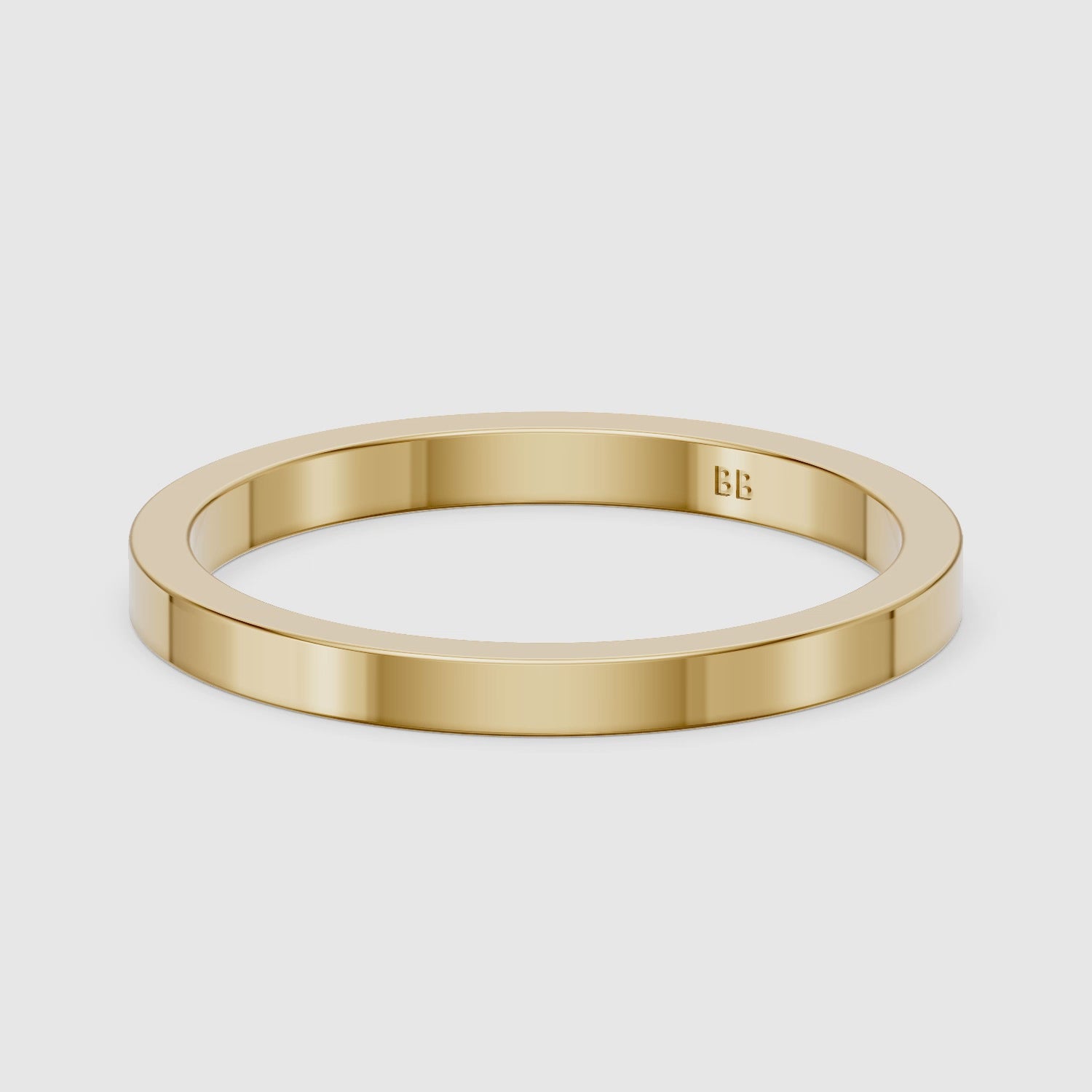 Load video: Greer Flat Standard Fit Plain Wedding Band