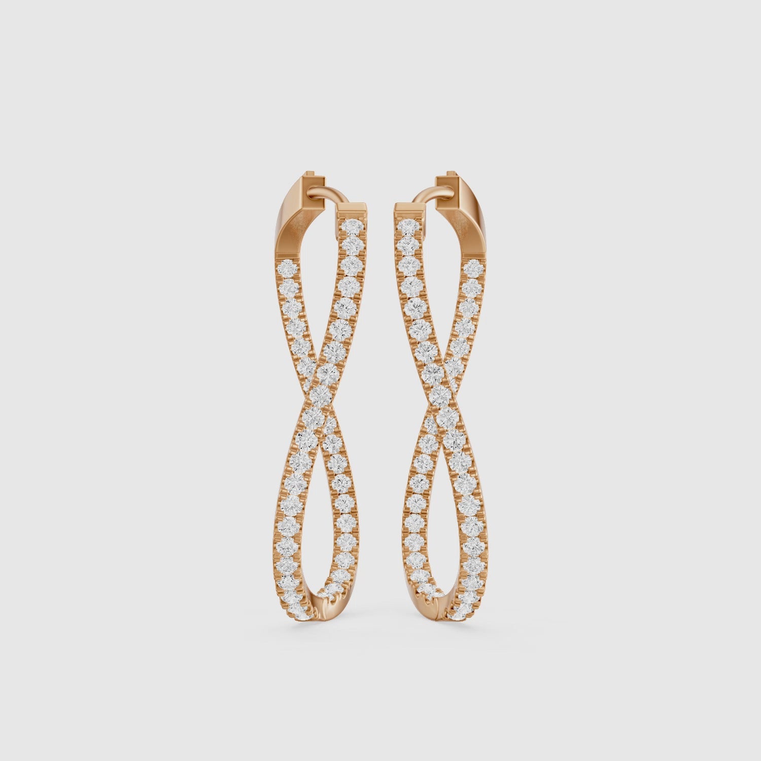Load video: Kristina Round Lab Grown Diamond Twisted Wave Hoop Earrings
