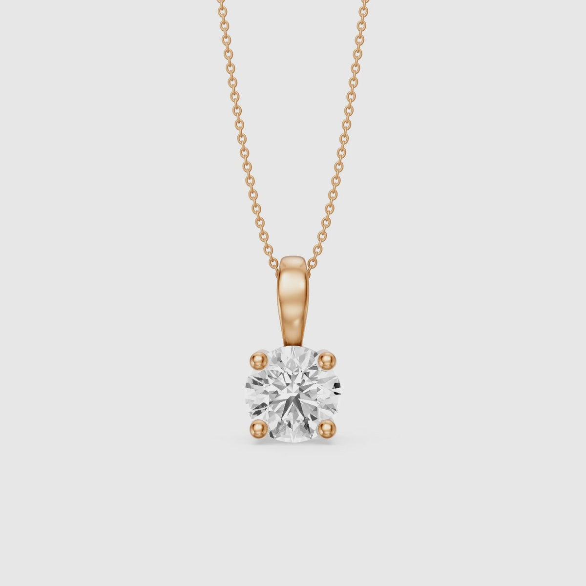 Load video: Beverly Round Cut Lab Grown Diamond Solitaire Pendant