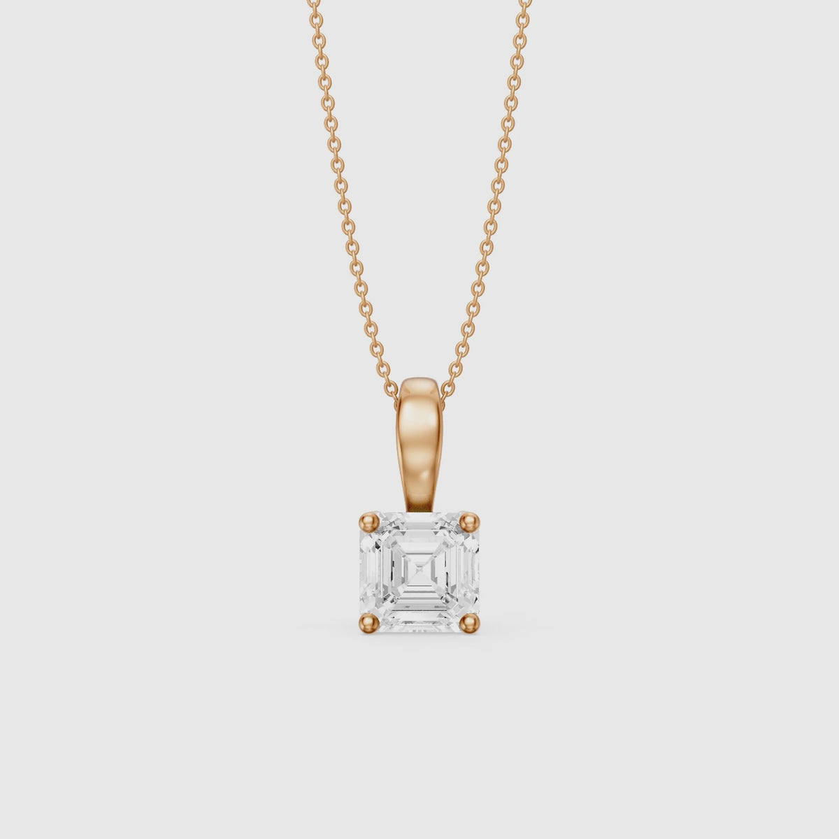 Load video: Lexi Asscher Cut Lab Grown Diamond Solitaire Pendant