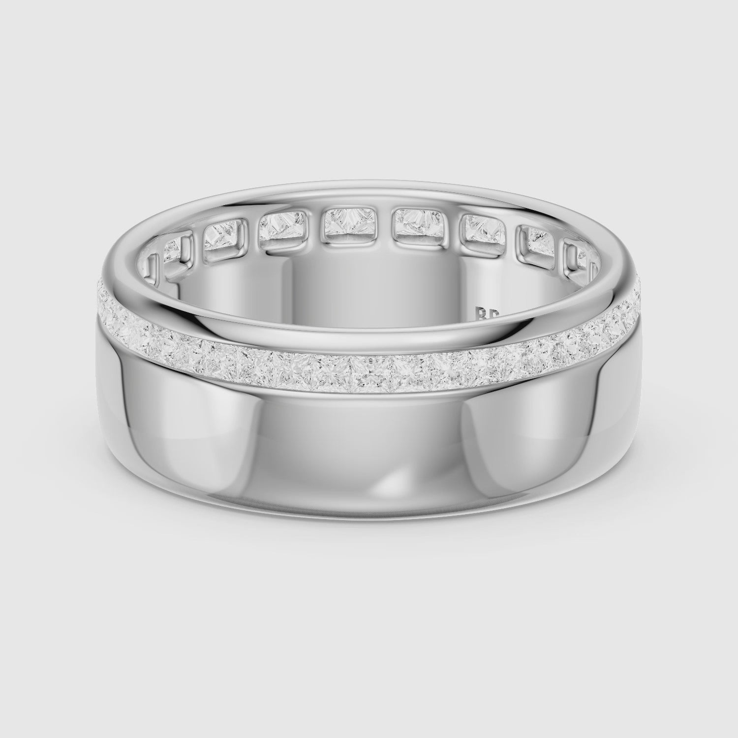 Load video: Bellamy Princess Cut Lab Grown Diamond Channel Set Cigar Band