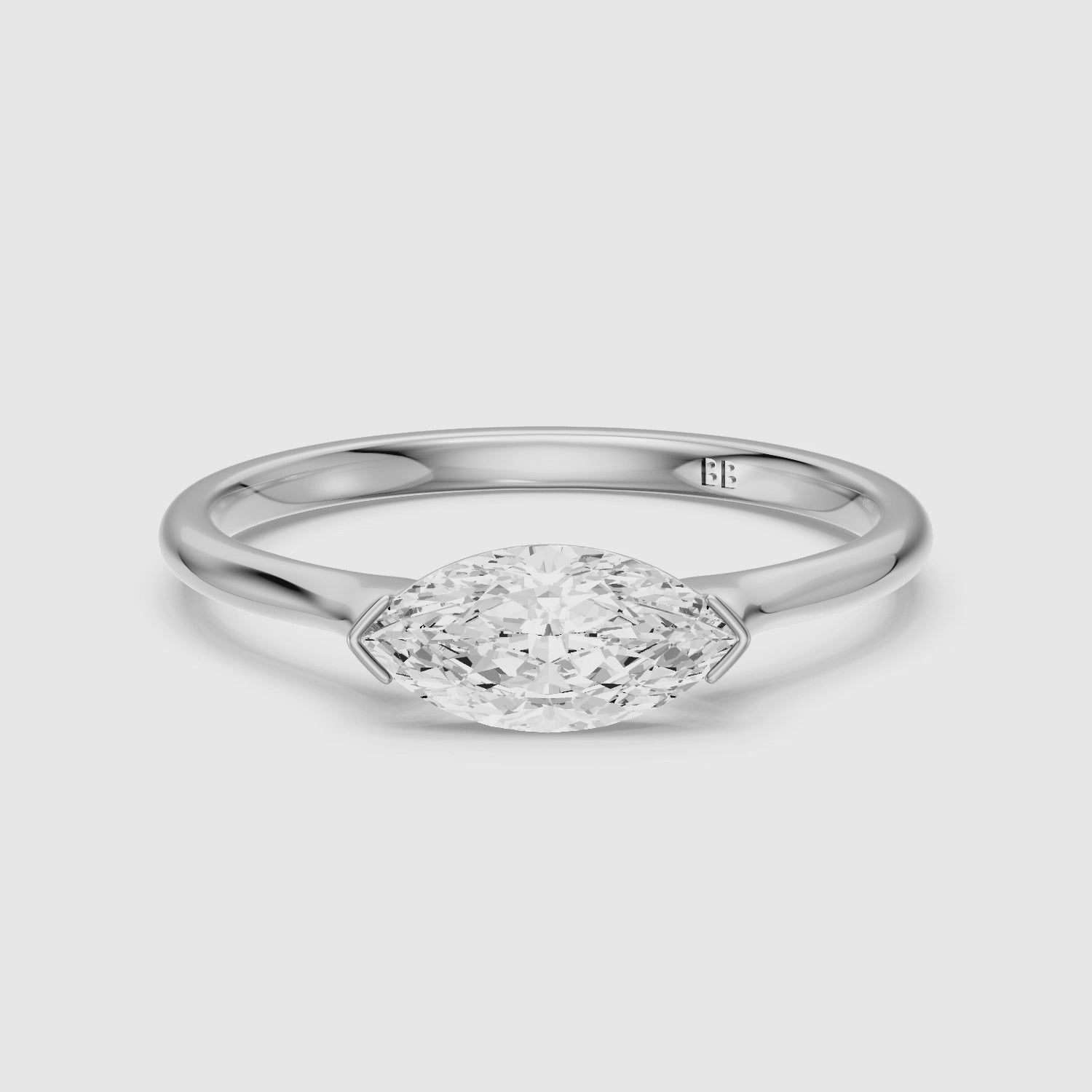 Load video: Delilah Marquise Cut East West Lab Grown Diamond Engagement Ring